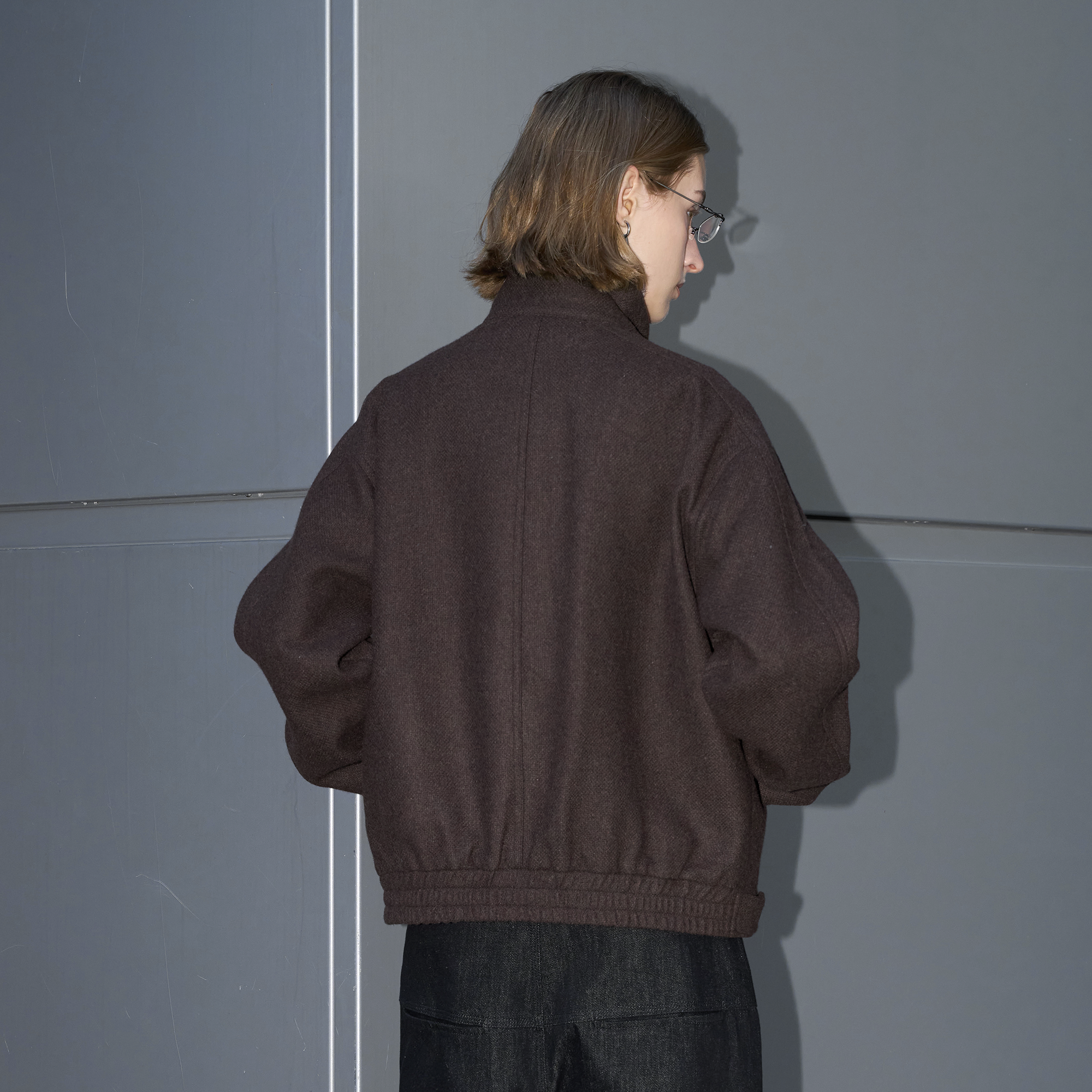 LABELROOM Modern Faux-Fur Collar Wool Jacket Brown, premium urban and streetwear designers apparel on PROJECTISR.com, LABELROOM