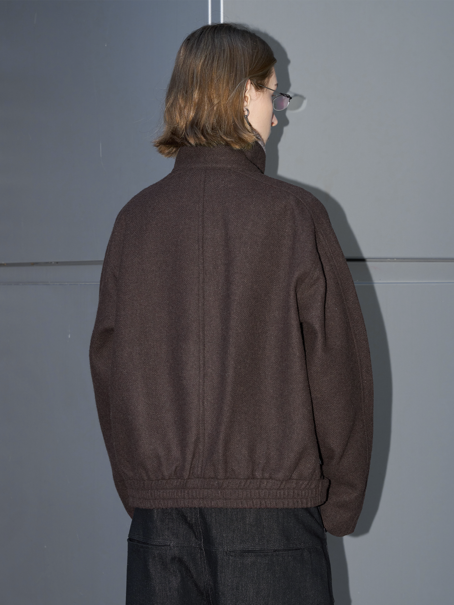 LABELROOM Modern Faux-Fur Collar Wool Jacket Brown, premium urban and streetwear designers apparel on PROJECTISR.com, LABELROOM