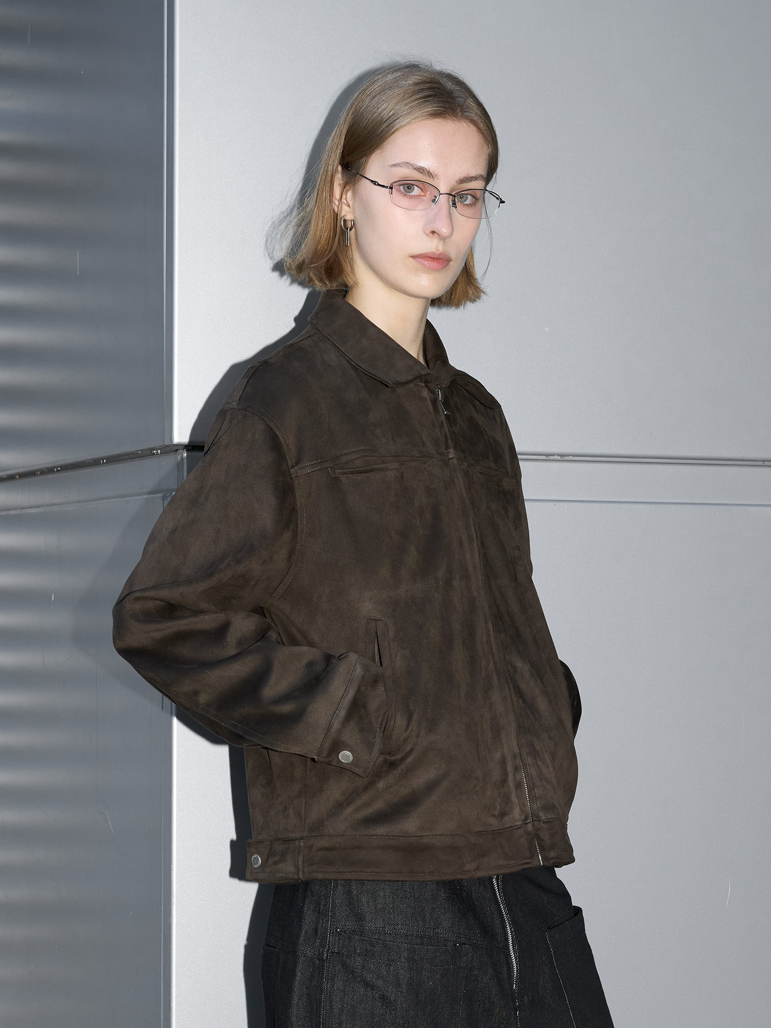 LABELROOM Minimal Faux-Suede Jacket, premium urban and streetwear designers apparel on PROJECTISR.com, LABELROOM