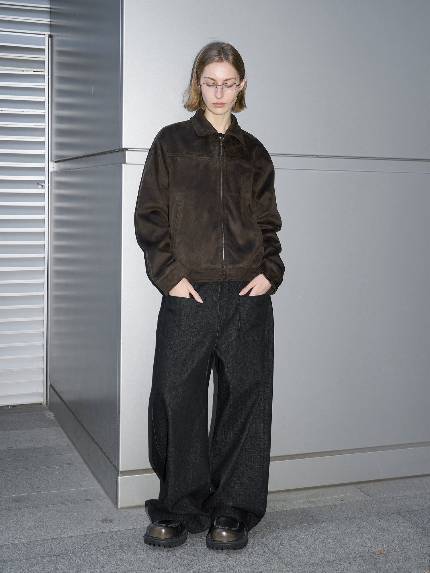 LABELROOM Minimal Faux-Suede Jacket, premium urban and streetwear designers apparel on PROJECTISR.com, LABELROOM