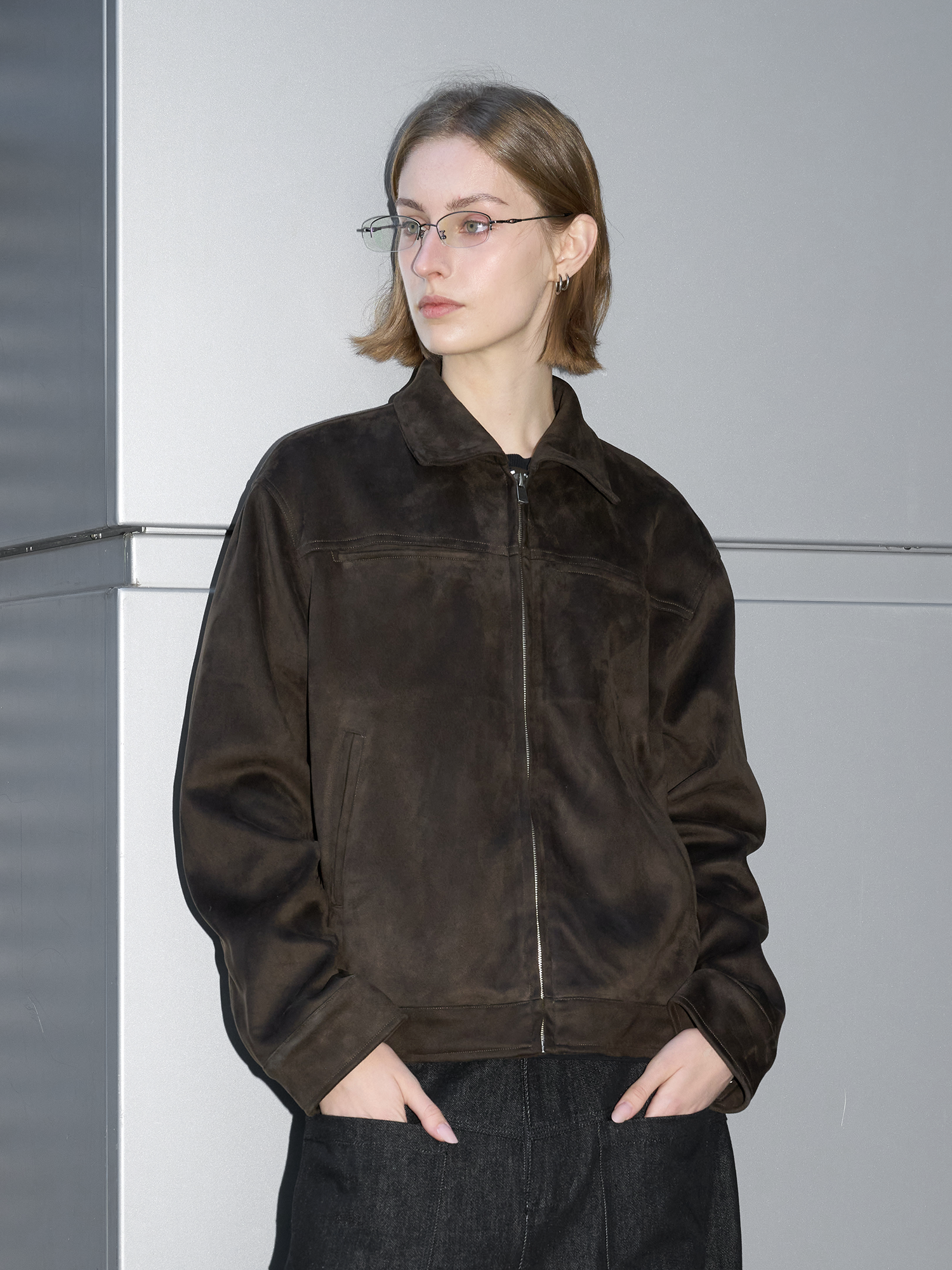 LABELROOM Minimal Faux-Suede Jacket, premium urban and streetwear designers apparel on PROJECTISR.com, LABELROOM