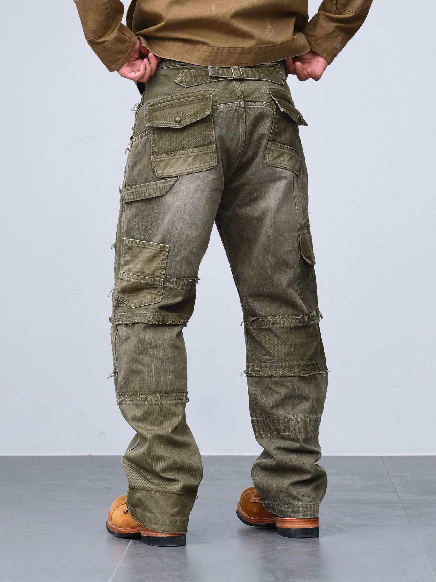 NEIGBORL Retro Distressed Paneled Cargo Pants, premium urban and streetwear designers apparel on PROJECTISR.com, NEIGBORL
