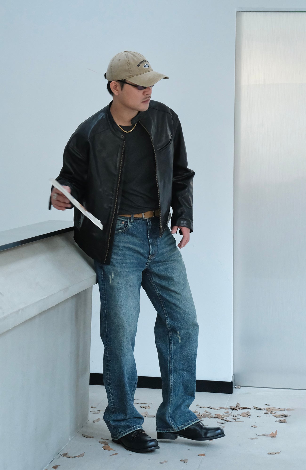 NEIGBORL Distressed Straight-Leg Jeans, premium urban and streetwear designers apparel on PROJECTISR.com, NEIGBORL