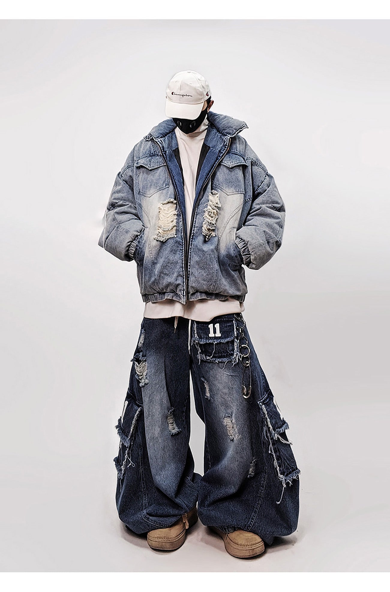 UUCSCC Retro Wide-Leg Straight Cargo Jeans