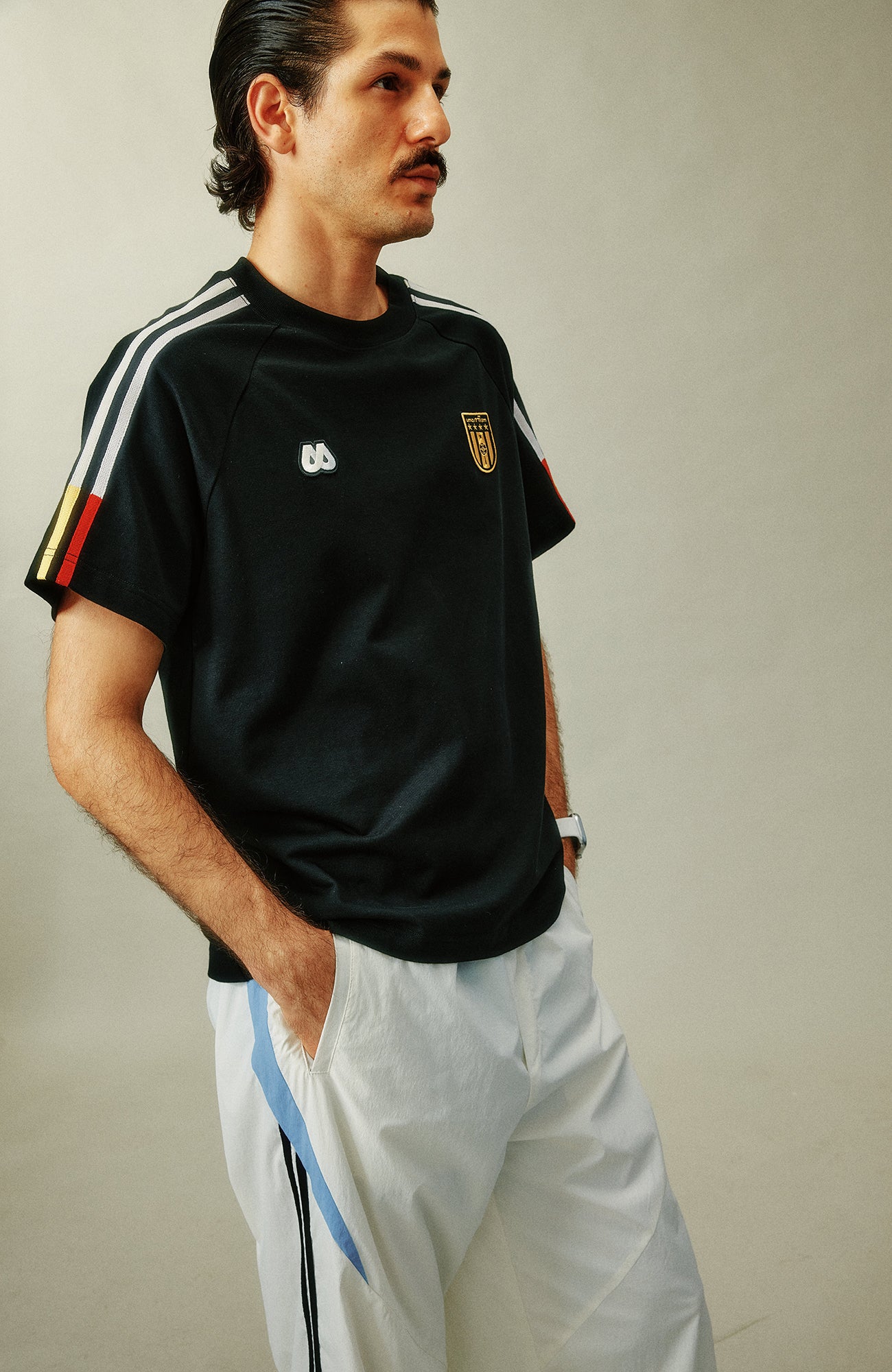 UMAMIISM Contrast Stripe Jersey Tee, premium urban and streetwear designers apparel on PROJECTISR.com, UMAMIISM
