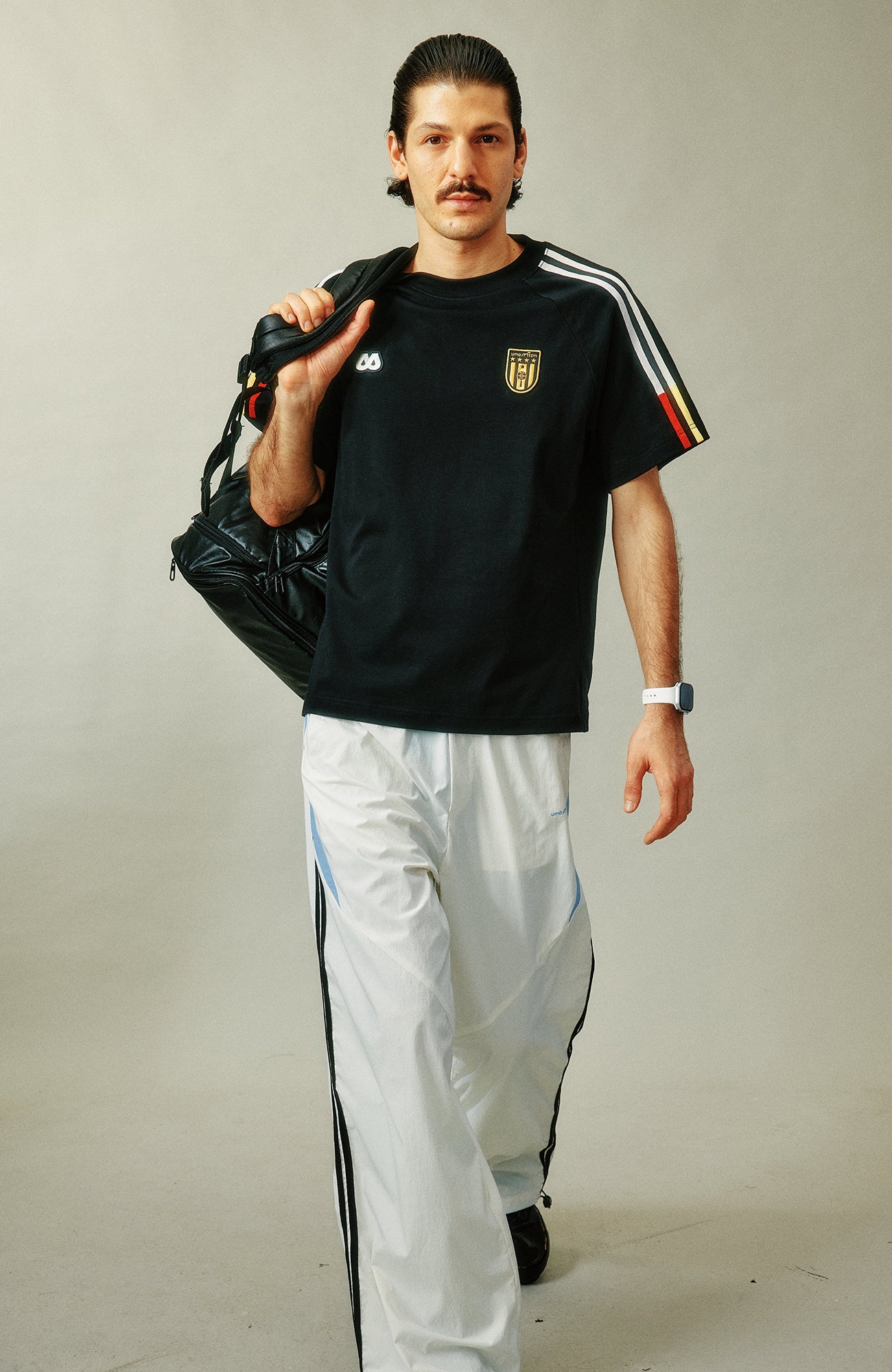 UMAMIISM Contrast Stripe Jersey Tee, premium urban and streetwear designers apparel on PROJECTISR.com, UMAMIISM