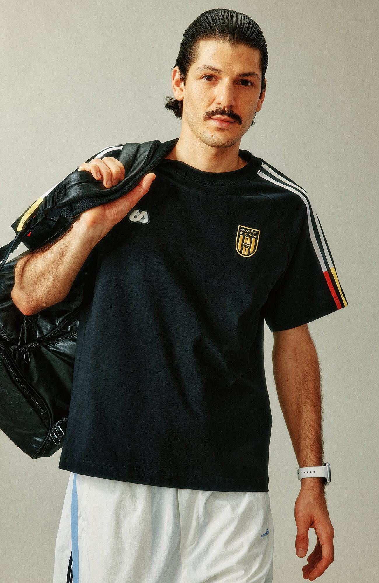 UMAMIISM Contrast Stripe Jersey Tee, premium urban and streetwear designers apparel on PROJECTISR.com, UMAMIISM