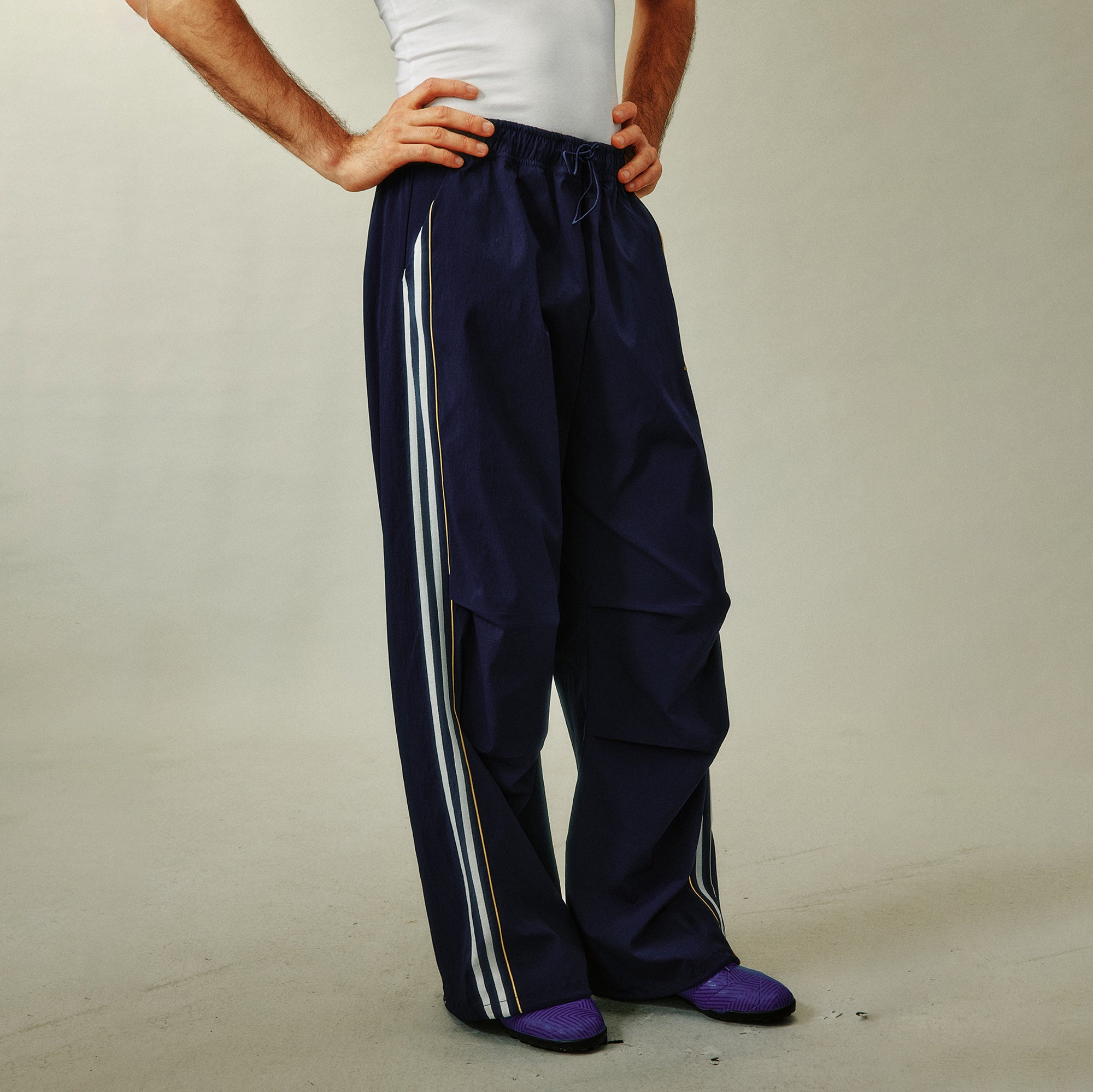 UMAMIISM Striped Drawstring Quick-Dry Track Pants