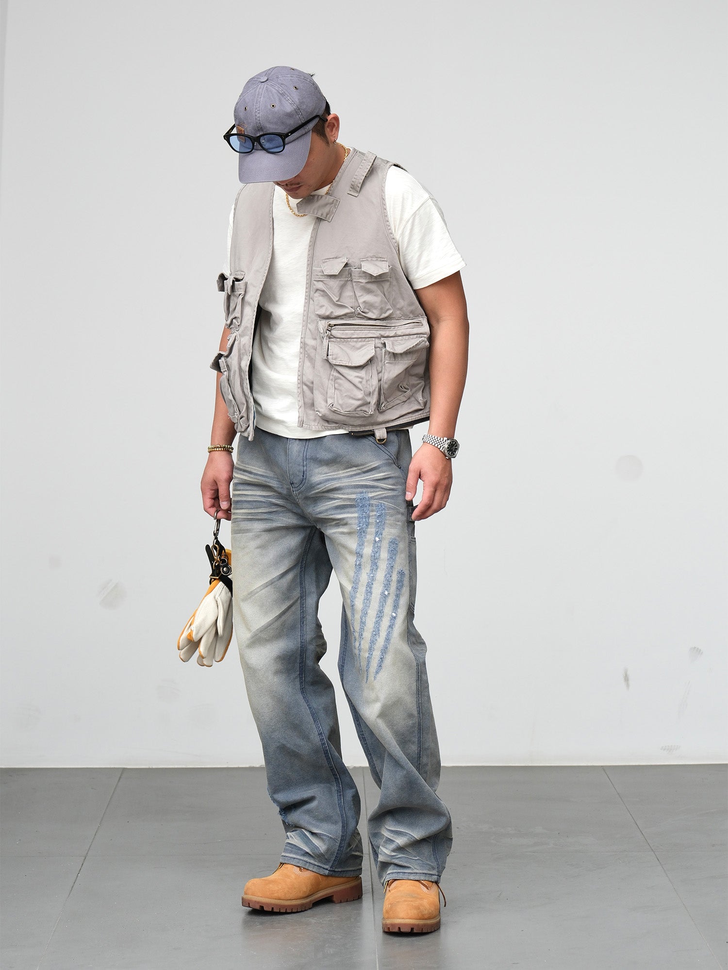 NEIGBORL Retro Distressed Washed Cargo Pants, premium urban and streetwear designers apparel on PROJECTISR.com, NEIGBORL