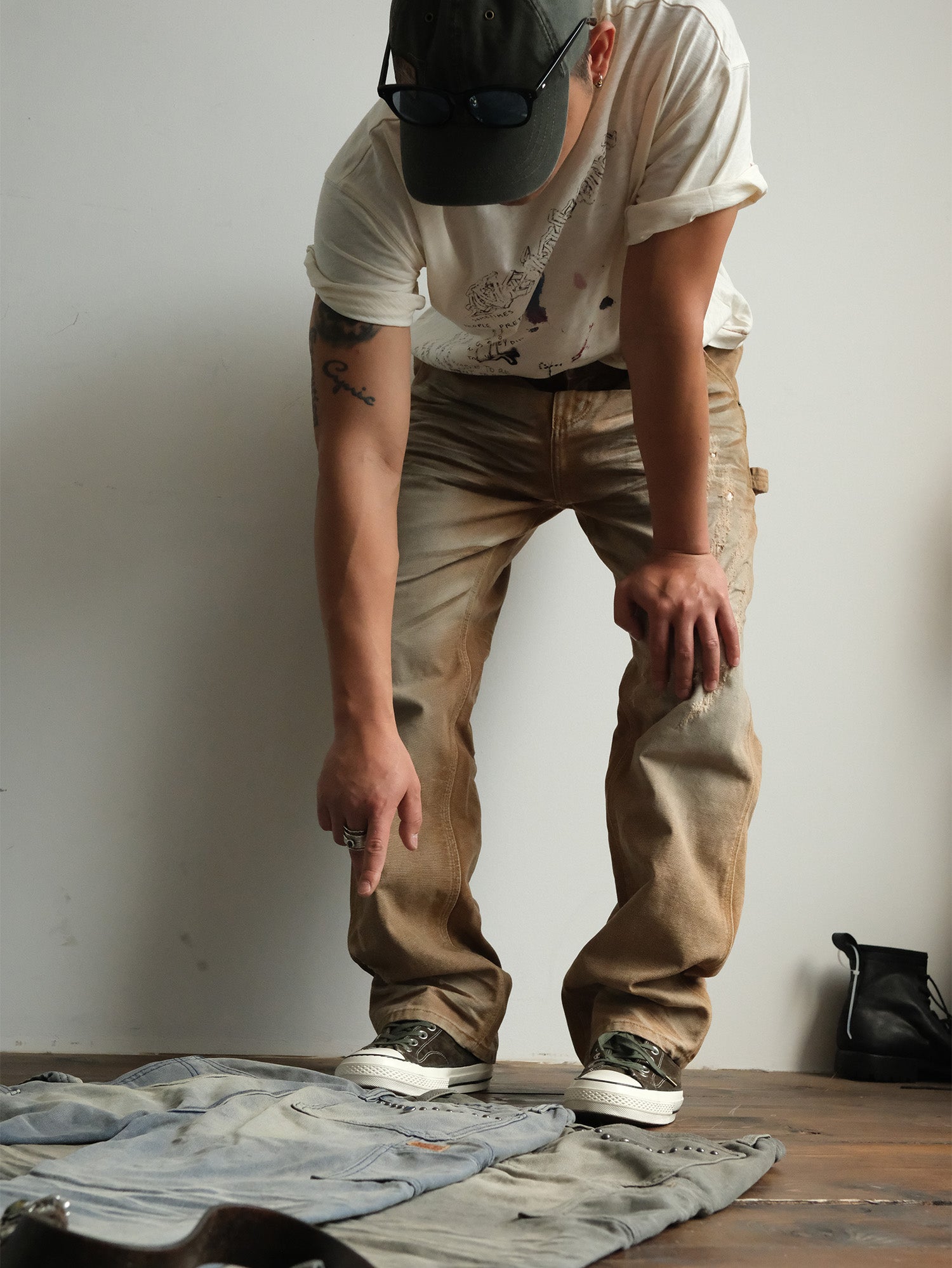 NEIGBORL Retro Distressed Washed Cargo Pants, premium urban and streetwear designers apparel on PROJECTISR.com, NEIGBORL