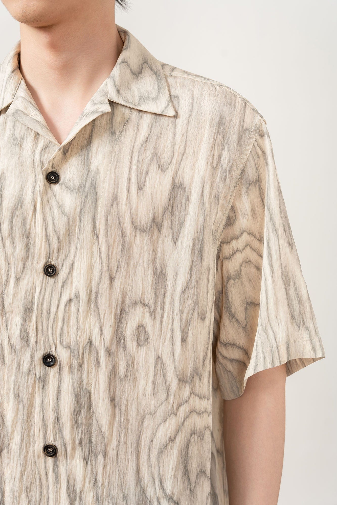 MOITIEDEPETALE Tree Ring Cuban Half Shirt, premium urban and streetwear designers apparel on PROJECTISR.com, MOITIEDEPETALE