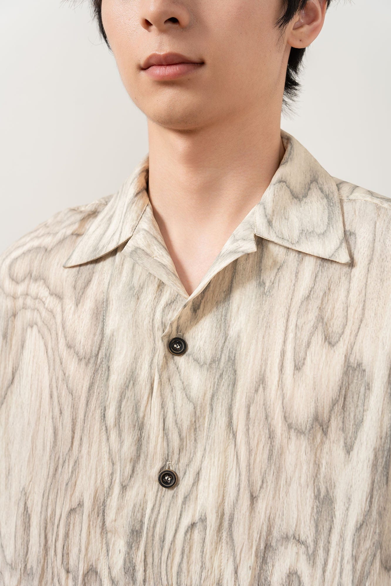 MOITIEDEPETALE Tree Ring Cuban Half Shirt, premium urban and streetwear designers apparel on PROJECTISR.com, MOITIEDEPETALE