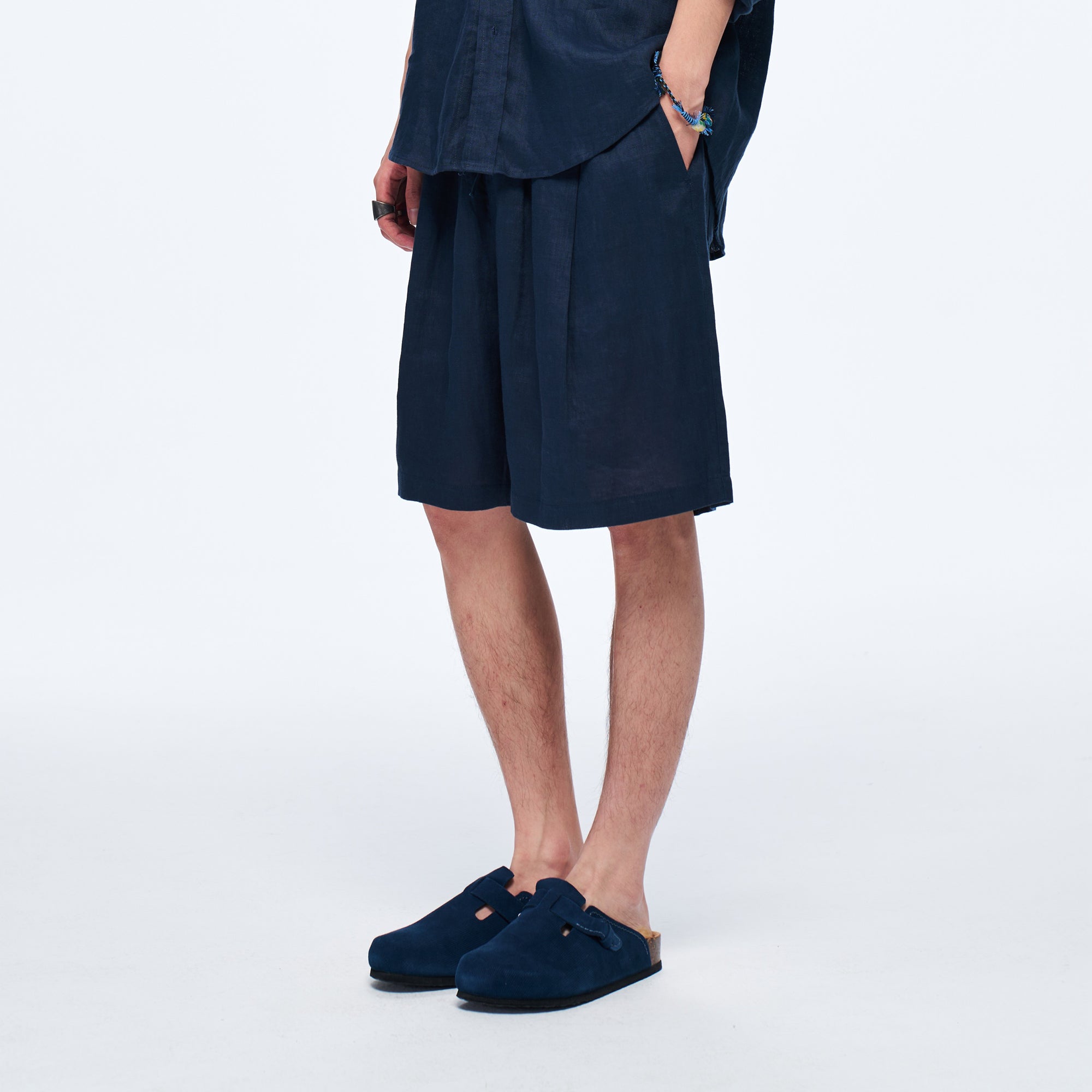 OVERLAPS Soft-Drape Pleated Shorts, premium urban and streetwear designers apparel on PROJECTISR.com, OVERLAPS