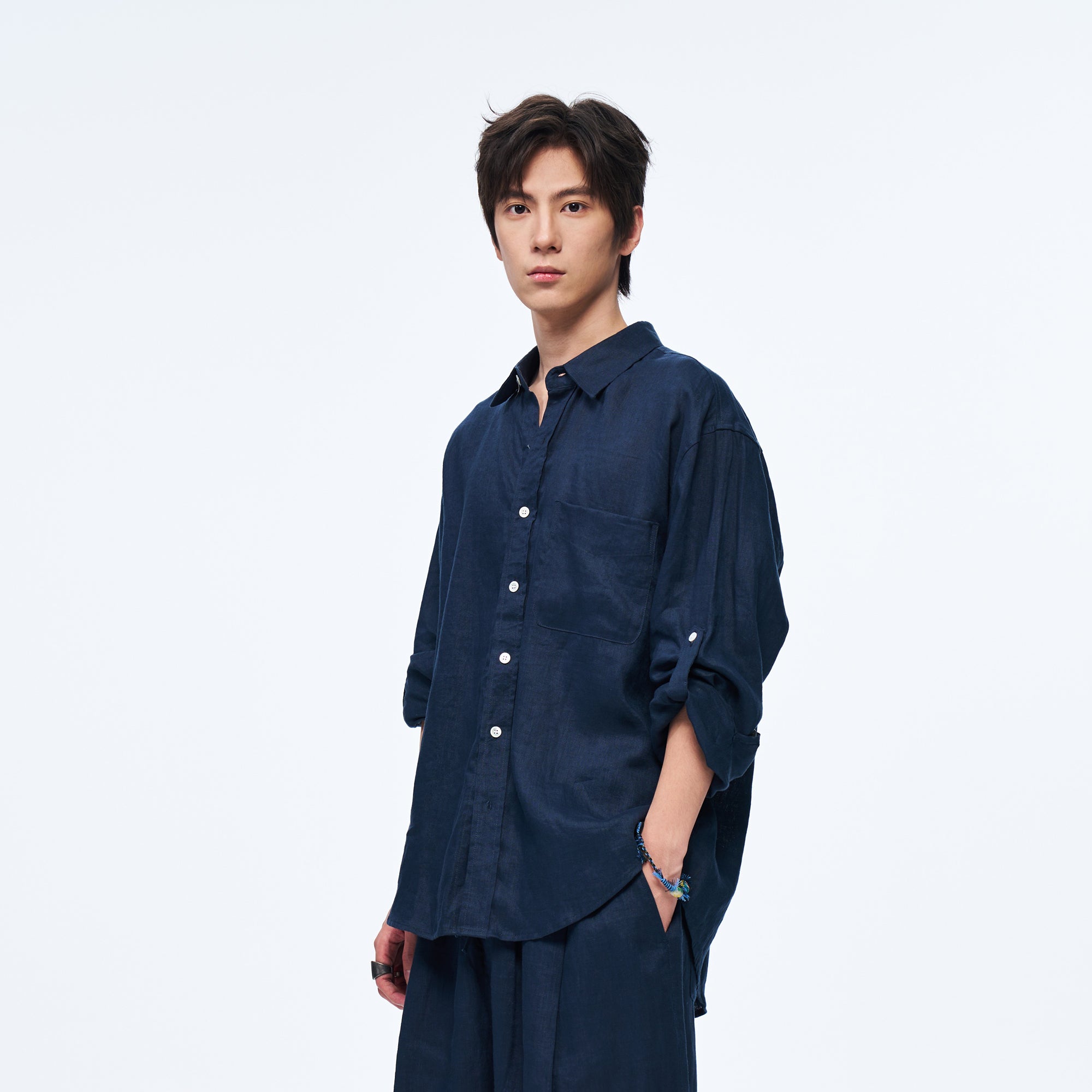 OVERLAPS Soft-Drape Button-Up Shirt, premium urban and streetwear designers apparel on PROJECTISR.com, OVERLAPS