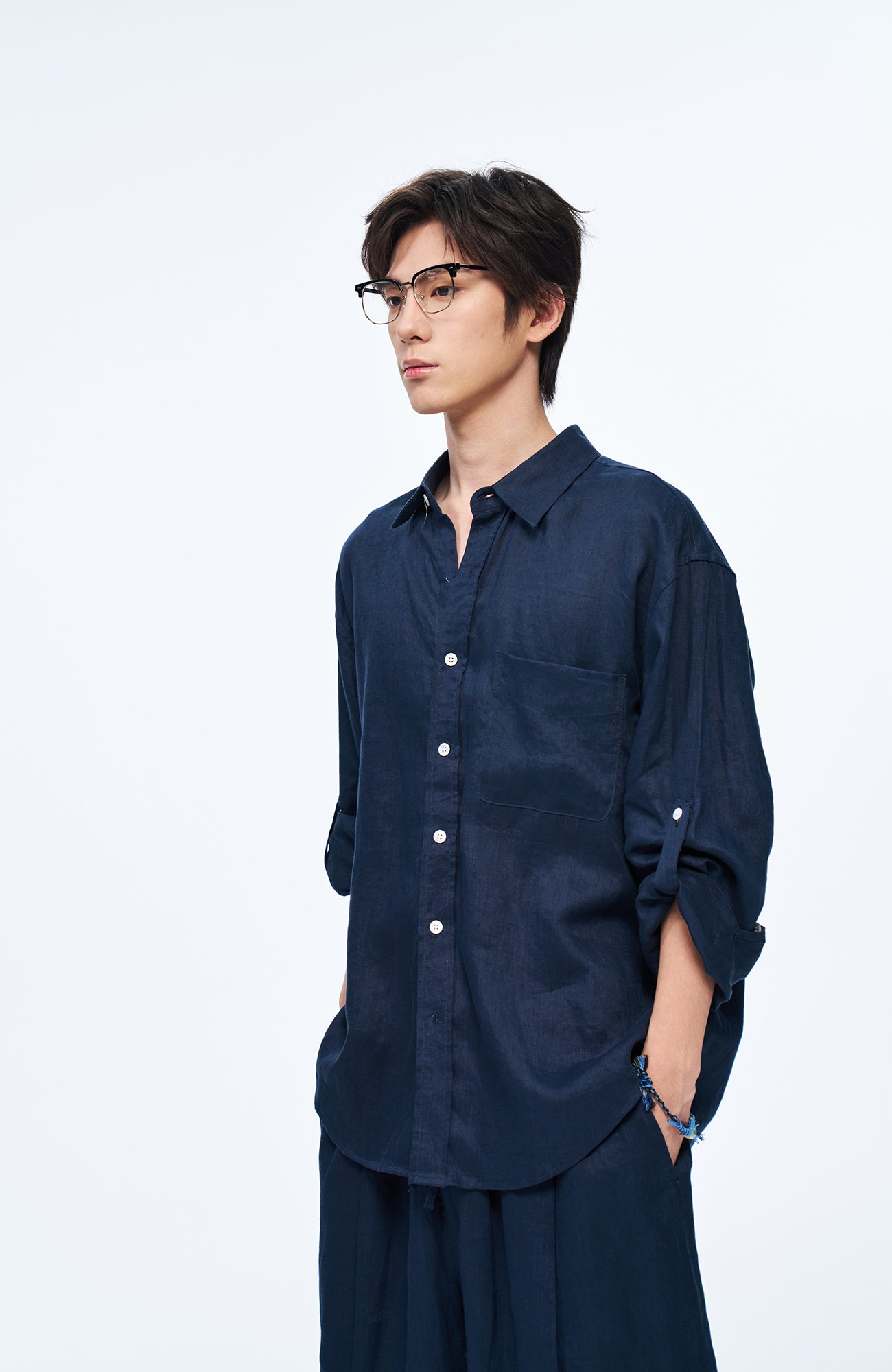 OVERLAPS Soft-Drape Button-Up Shirt, premium urban and streetwear designers apparel on PROJECTISR.com, OVERLAPS