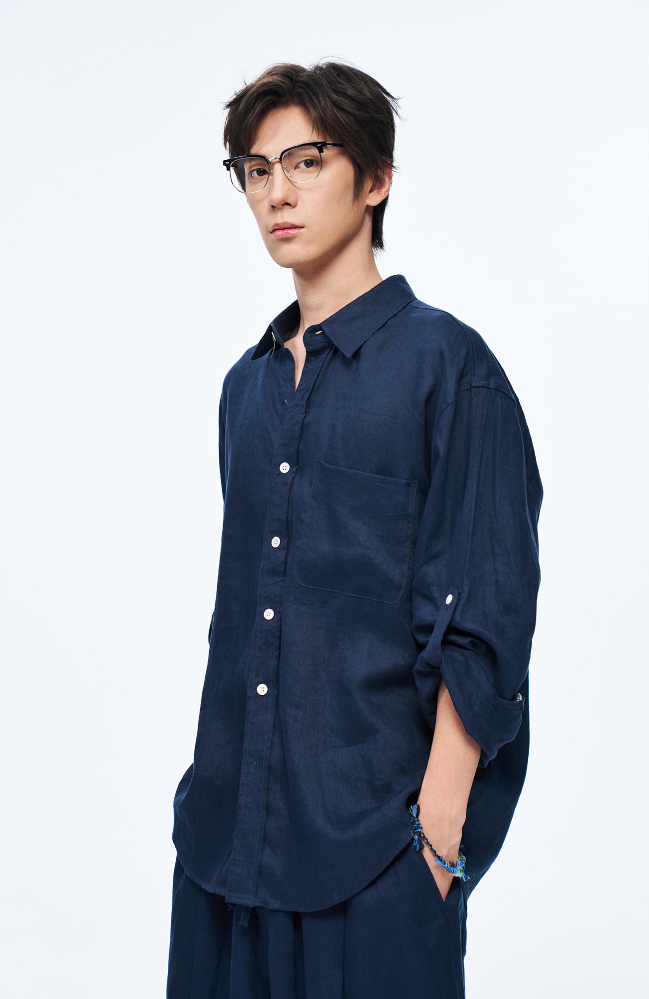 OVERLAPS Soft-Drape Button-Up Shirt, premium urban and streetwear designers apparel on PROJECTISR.com, OVERLAPS