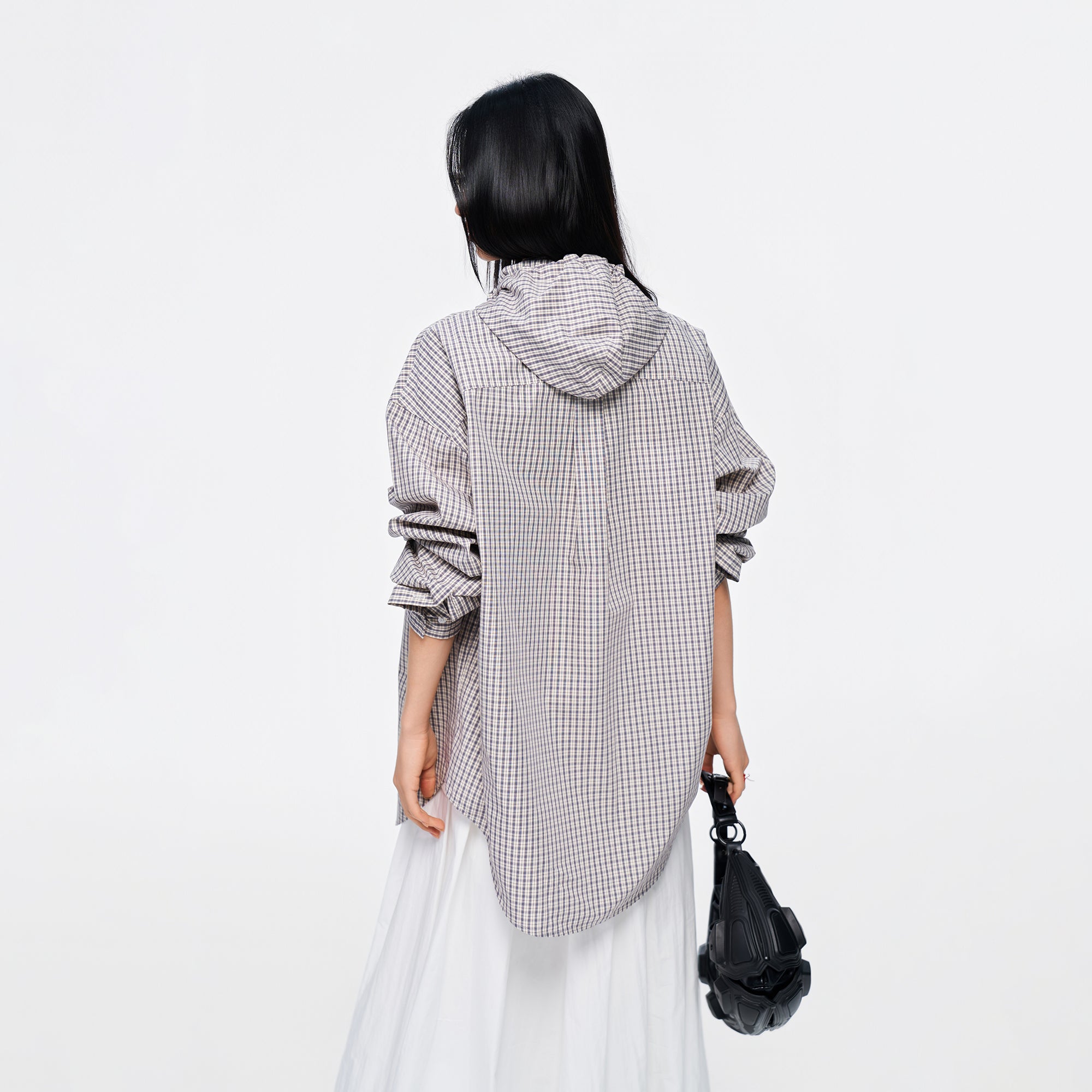 OVERLAPS Stripe Detachable-Hood Shirt, premium urban and streetwear designers apparel on PROJECTISR.com, OVERLAPS