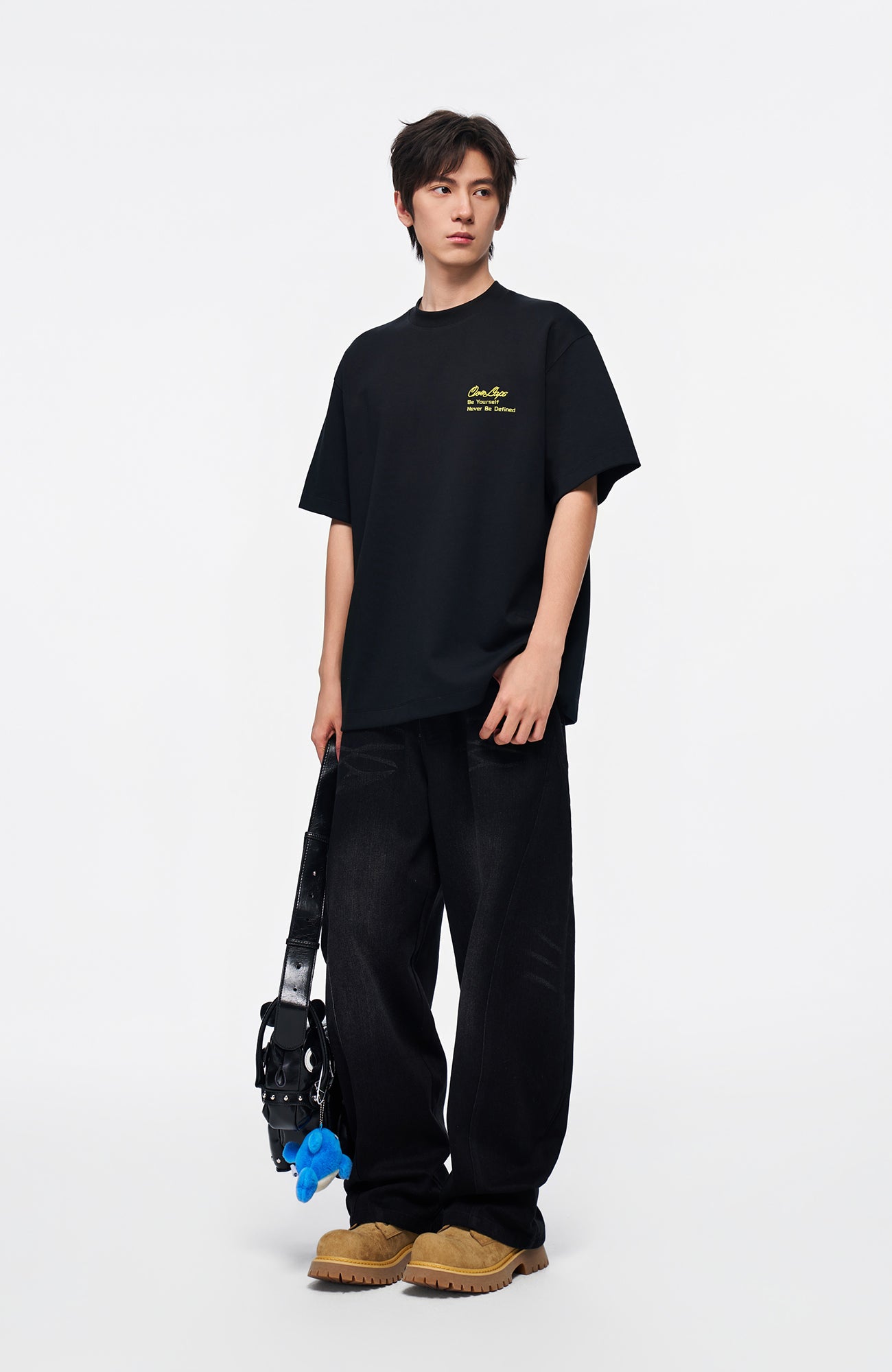 OVERLAPS Slim Curved-Leg Jeans, premium urban and streetwear designers apparel on PROJECTISR.com, OVERLAPS