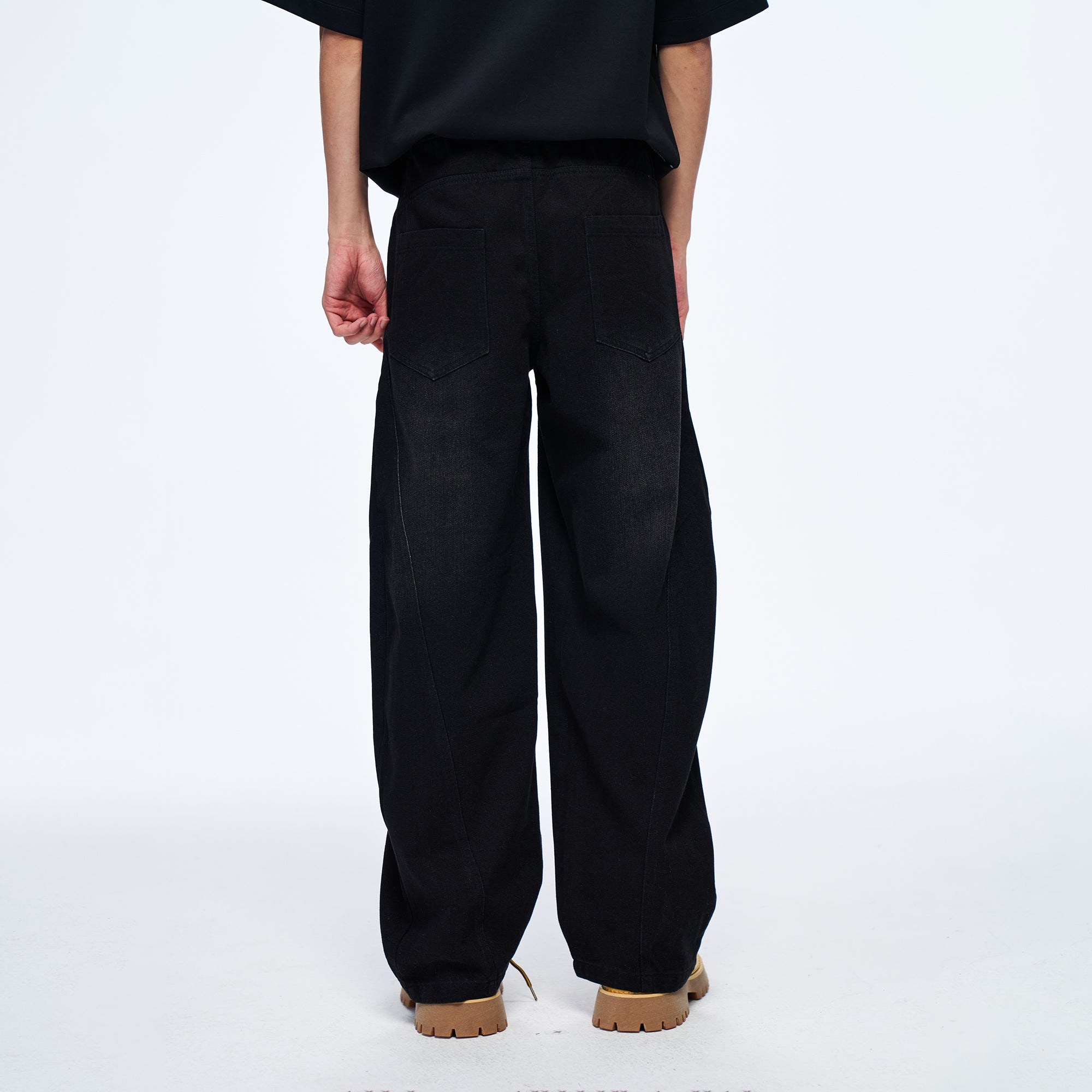 OVERLAPS Slim Curved-Leg Jeans, premium urban and streetwear designers apparel on PROJECTISR.com, OVERLAPS