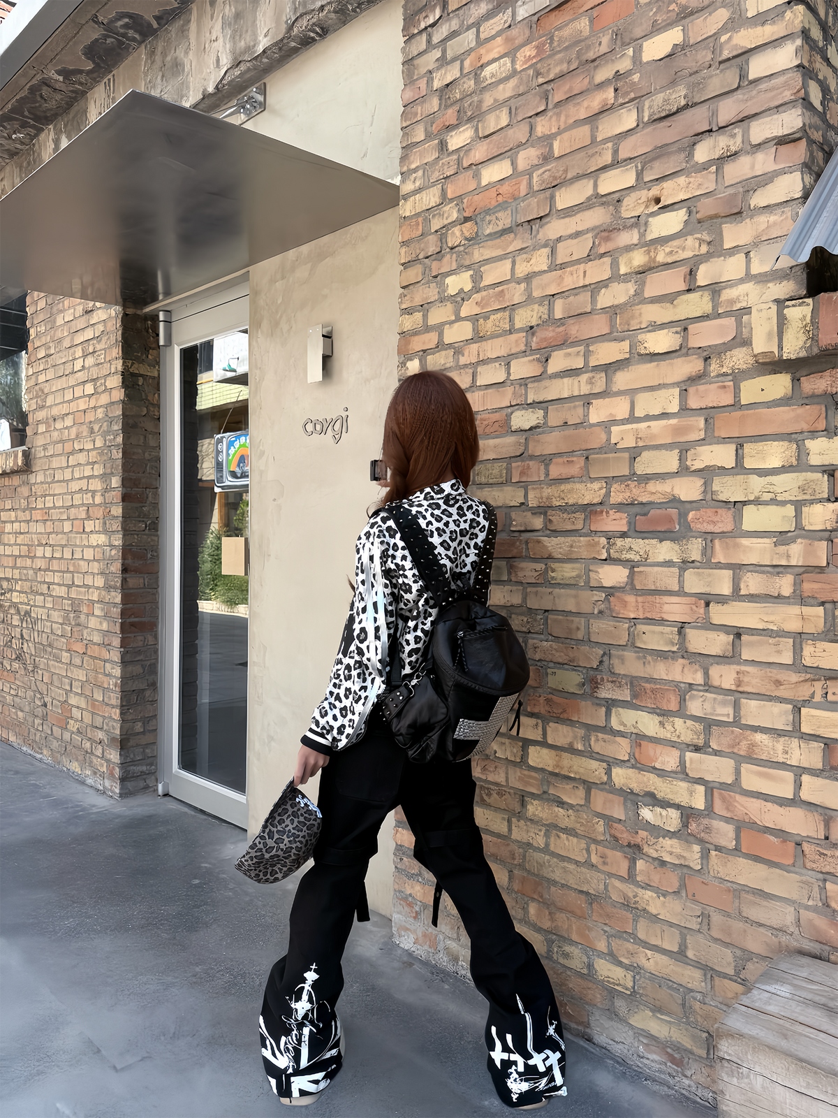 PASET Retro Gothic Lace-Up Slim Flared Jeans
