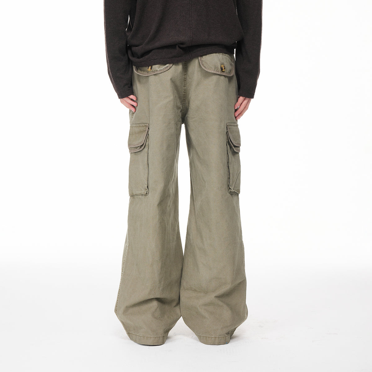 BOTANICA Washed Multi-Pocket Straight-Leg Cargo Jeans