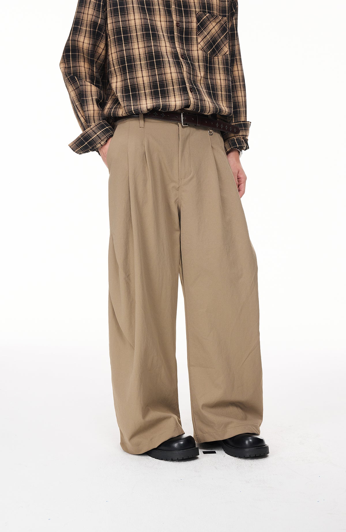 BOTANICA Pleated Wide-Leg Trousers