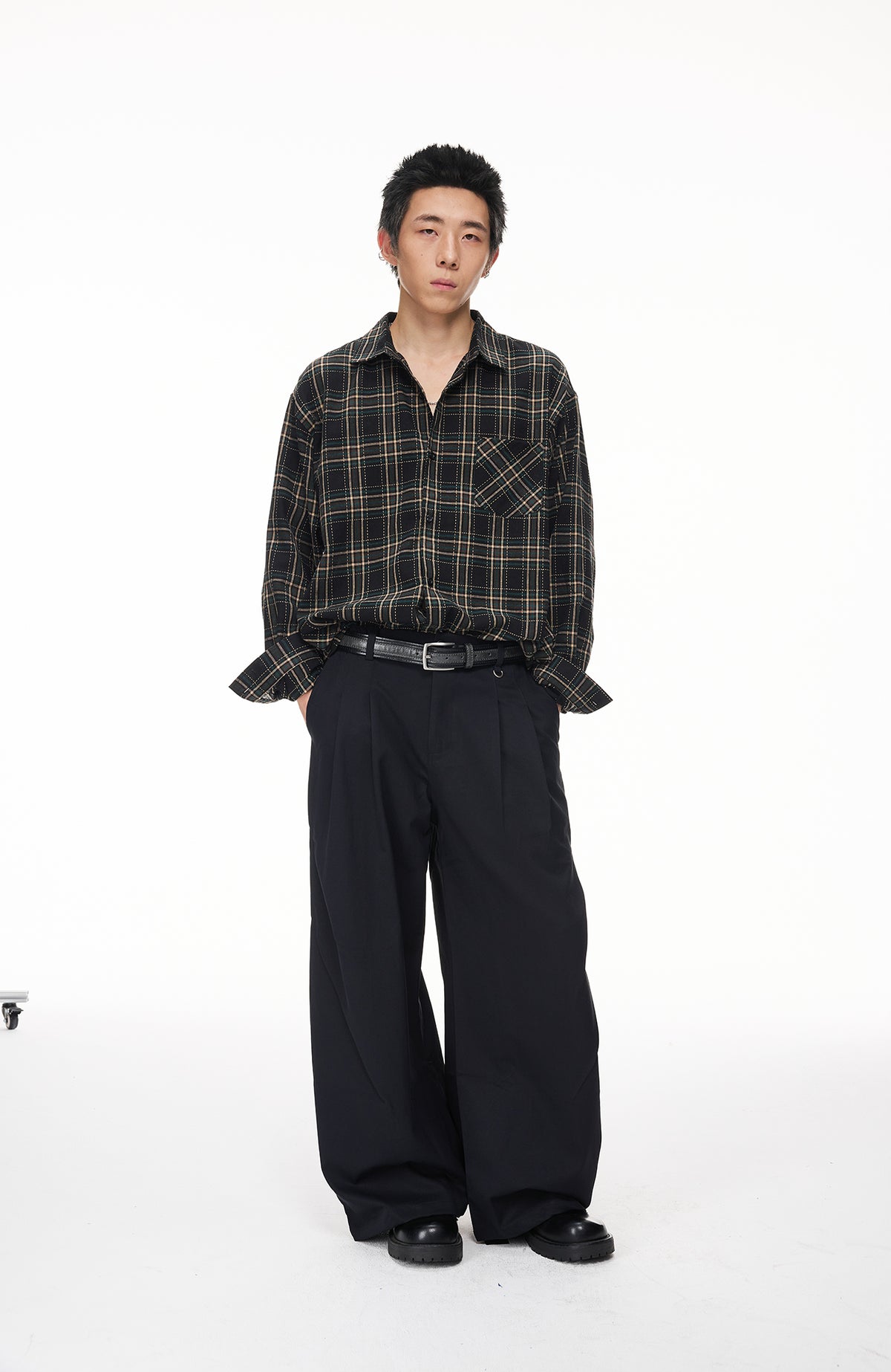 BOTANICA Pleated Wide-Leg Trousers