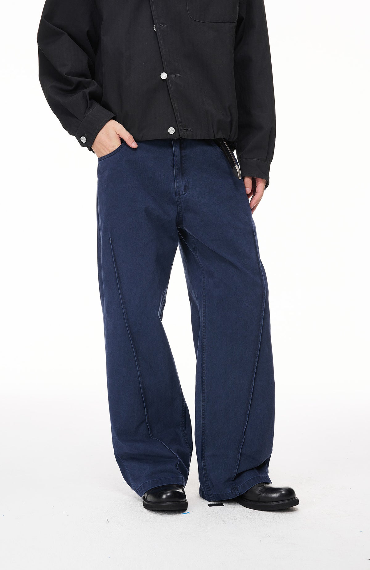 BOTANICA Retro Washed Pleated Straight-Leg Jeans