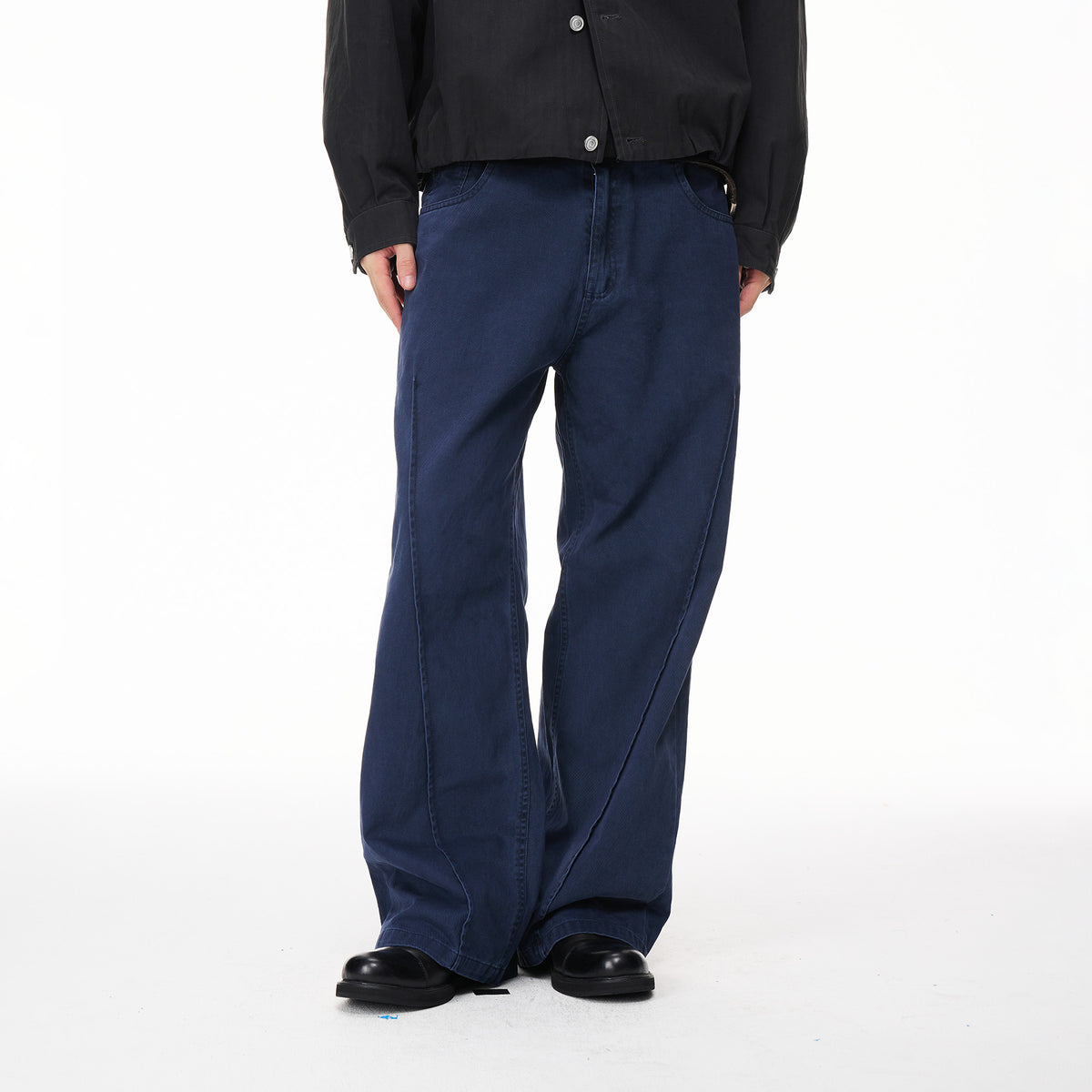 BOTANICA Retro Washed Pleated Straight-Leg Jeans