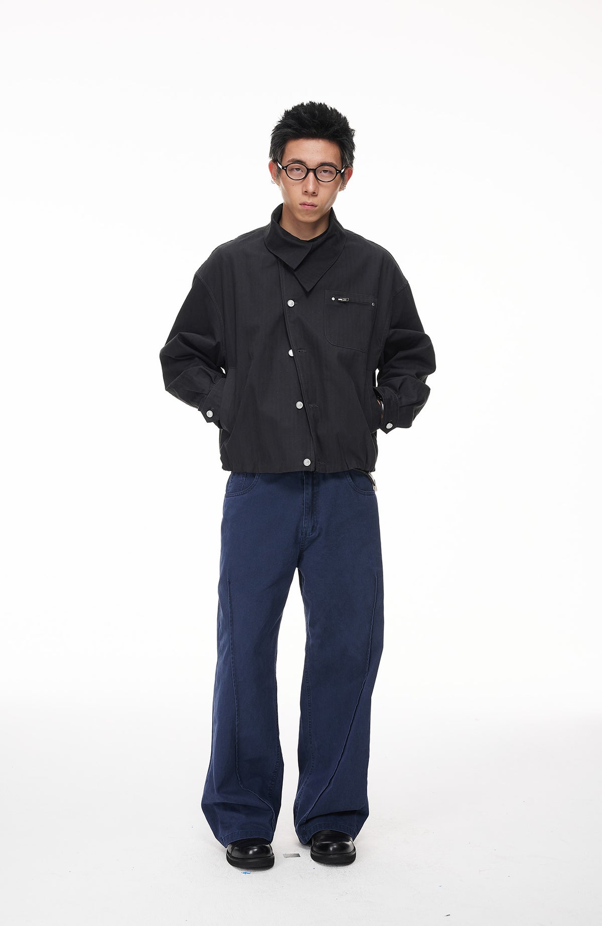 BOTANICA Retro Washed Pleated Straight-Leg Jeans