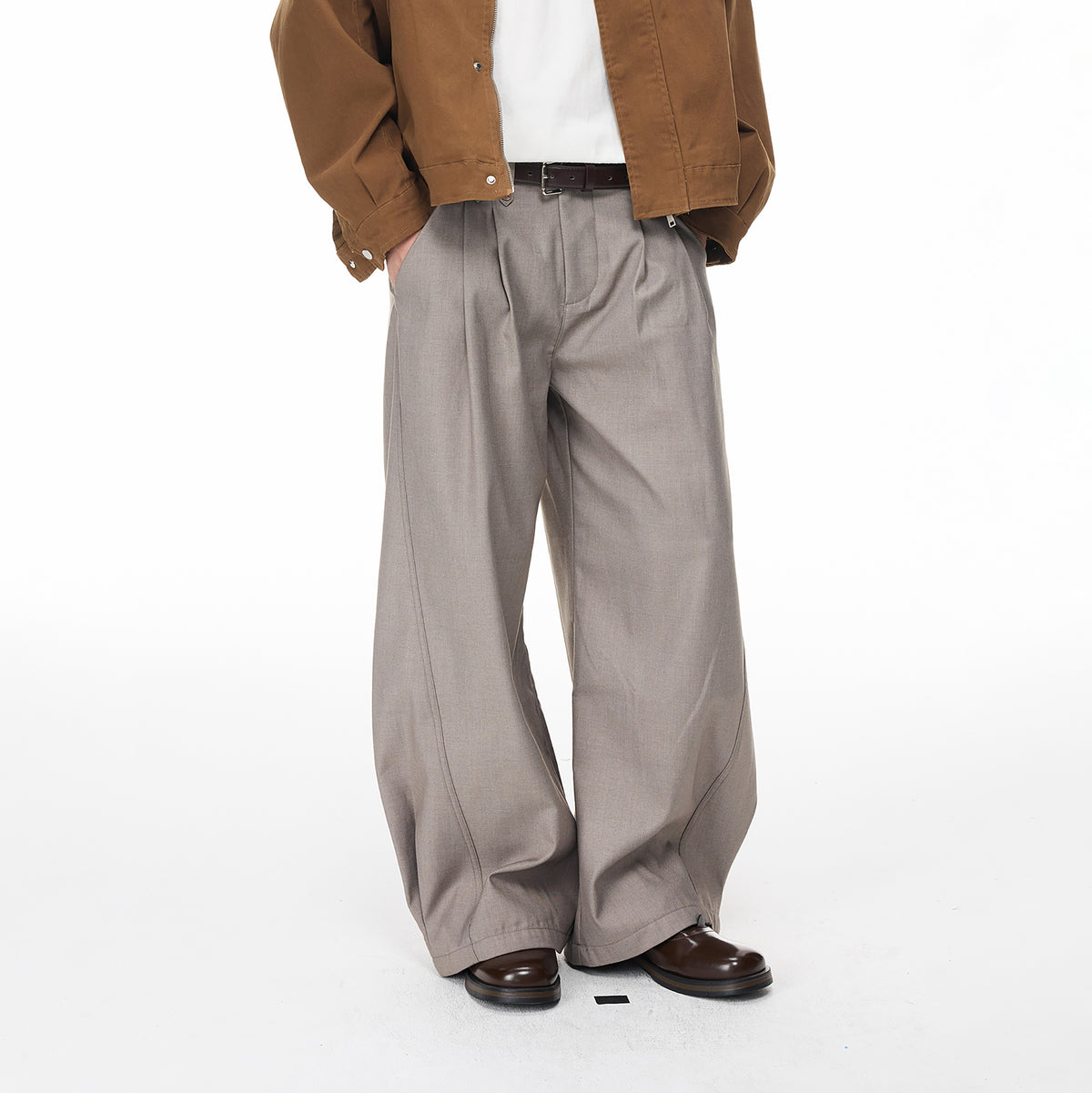 BOTANICA Pleated Curved-Leg Trousers