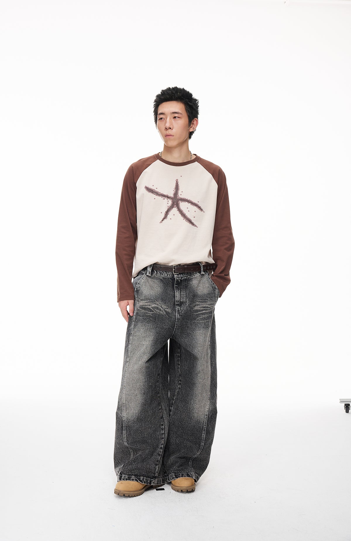 BOTANICA Washed Slim-Fit Distressed Jeans