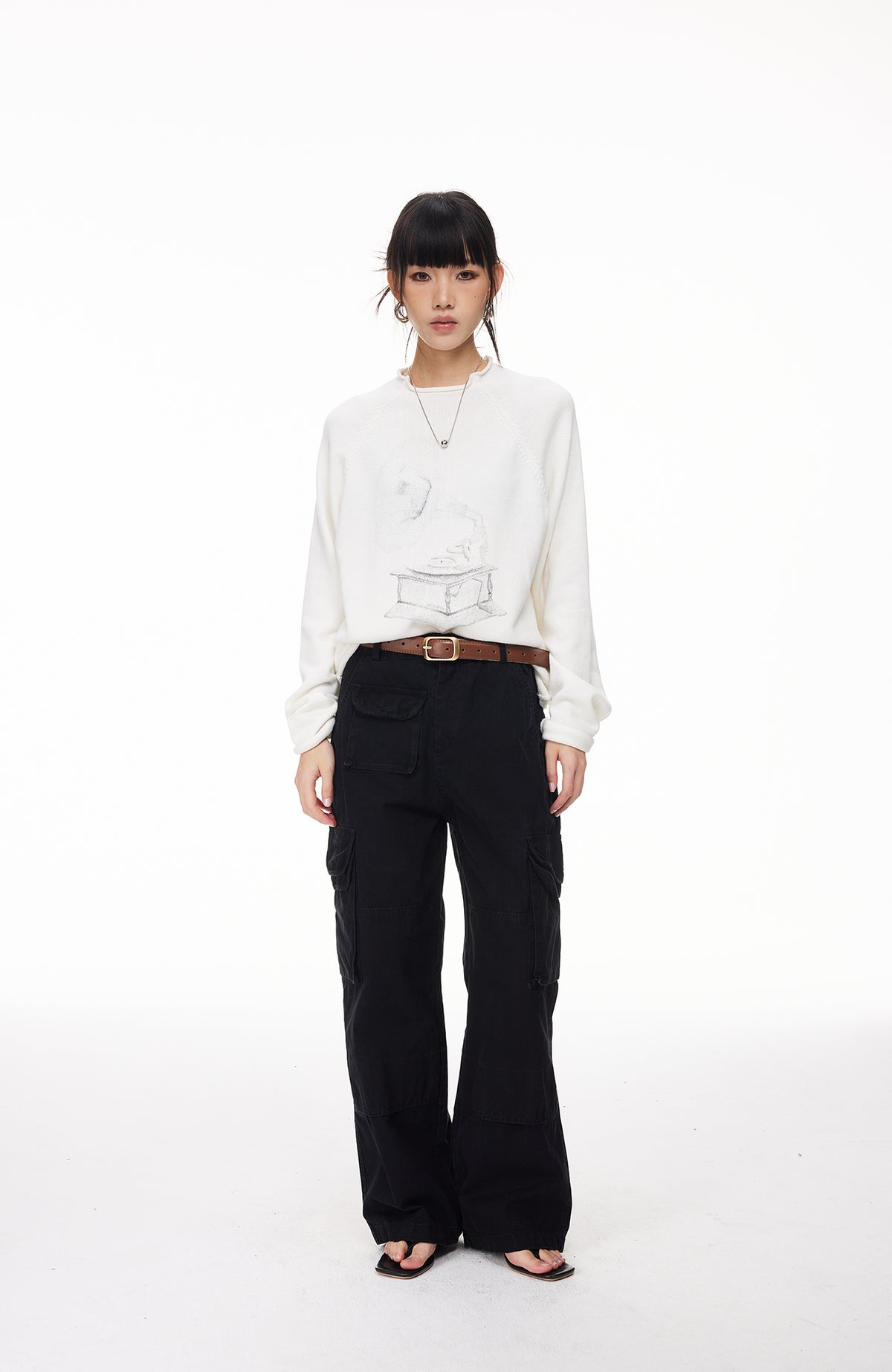 BOTANICA Washed Multi-Pocket Straight-Leg Cargo Jeans