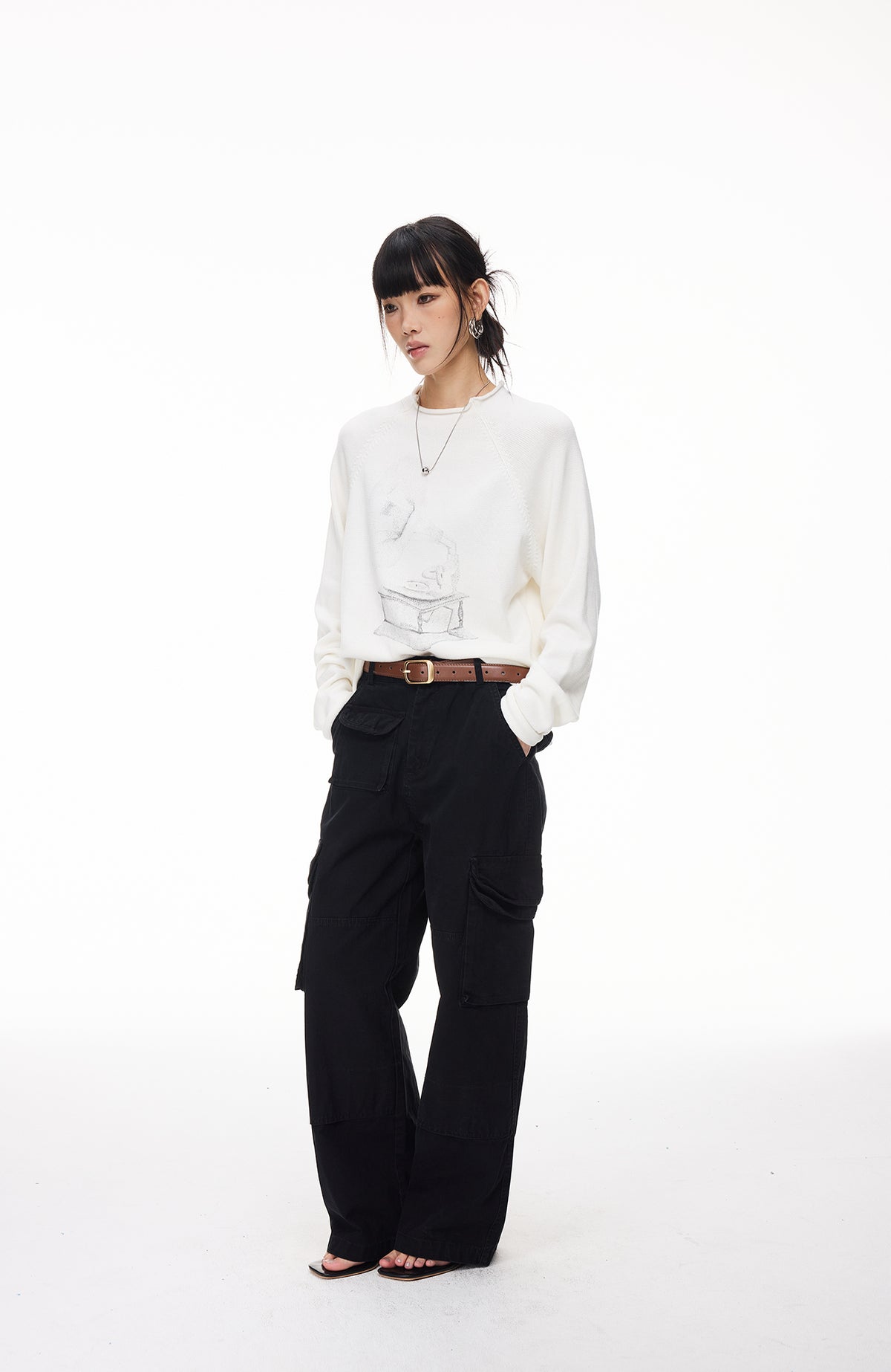 BOTANICA Washed Multi-Pocket Straight-Leg Cargo Jeans