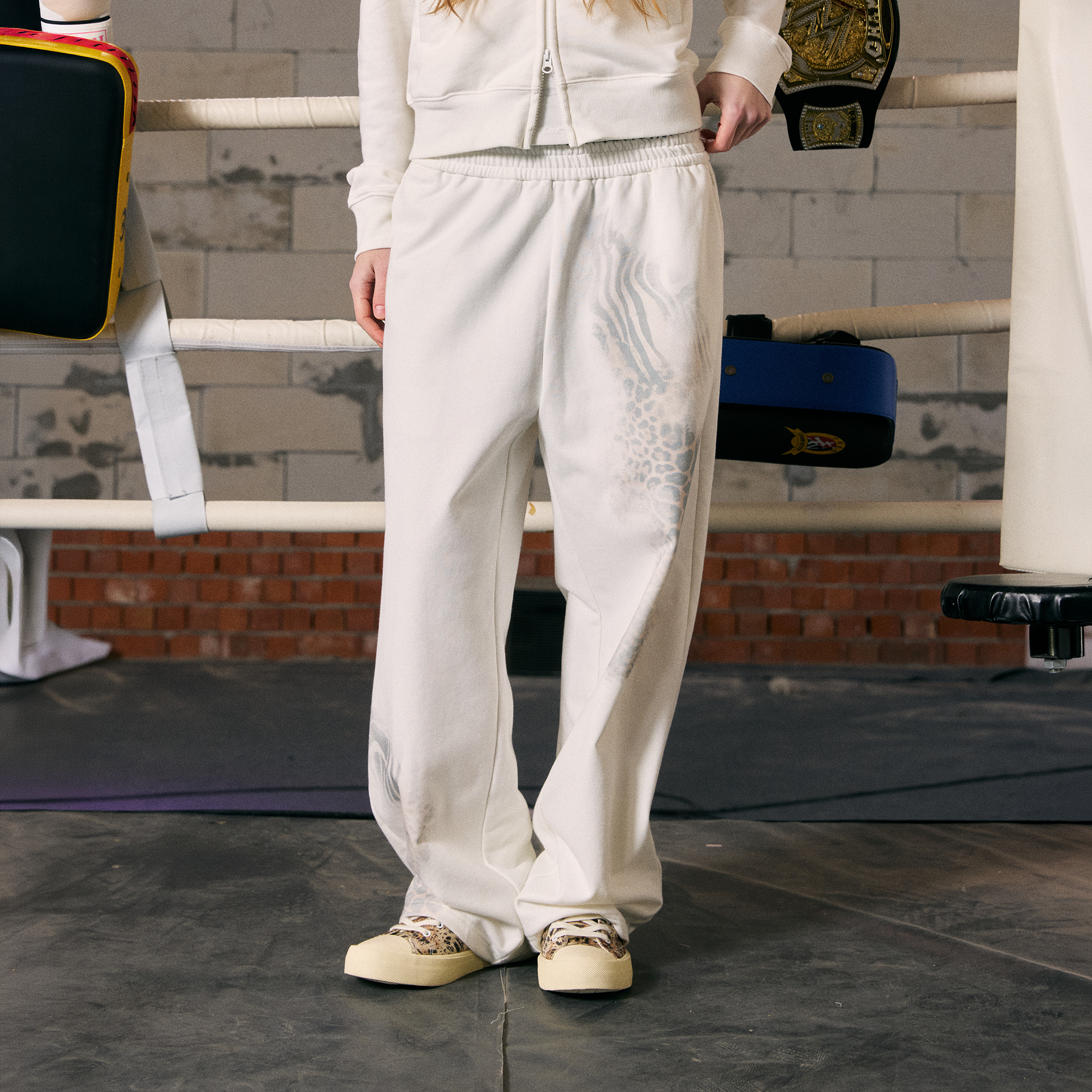 DONSMOKE Zebra-Leopard Graphic Sweatpants, premium urban and streetwear designers apparel on PROJECTISR.com, DONSMOKE