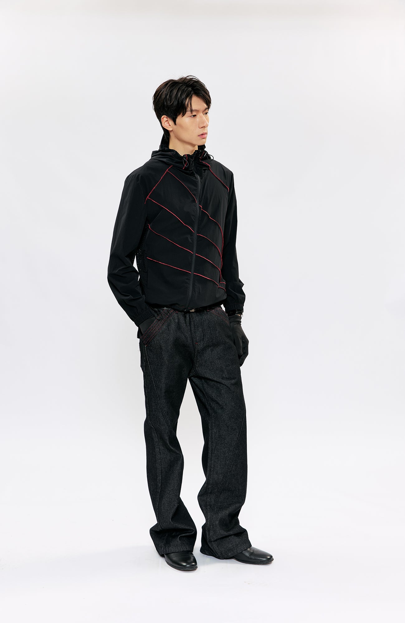 KREATE Asymmetrical Zip-Up UV Hooded Jacket, premium urban and streetwear designers apparel on PROJECTISR.com, KREATE
