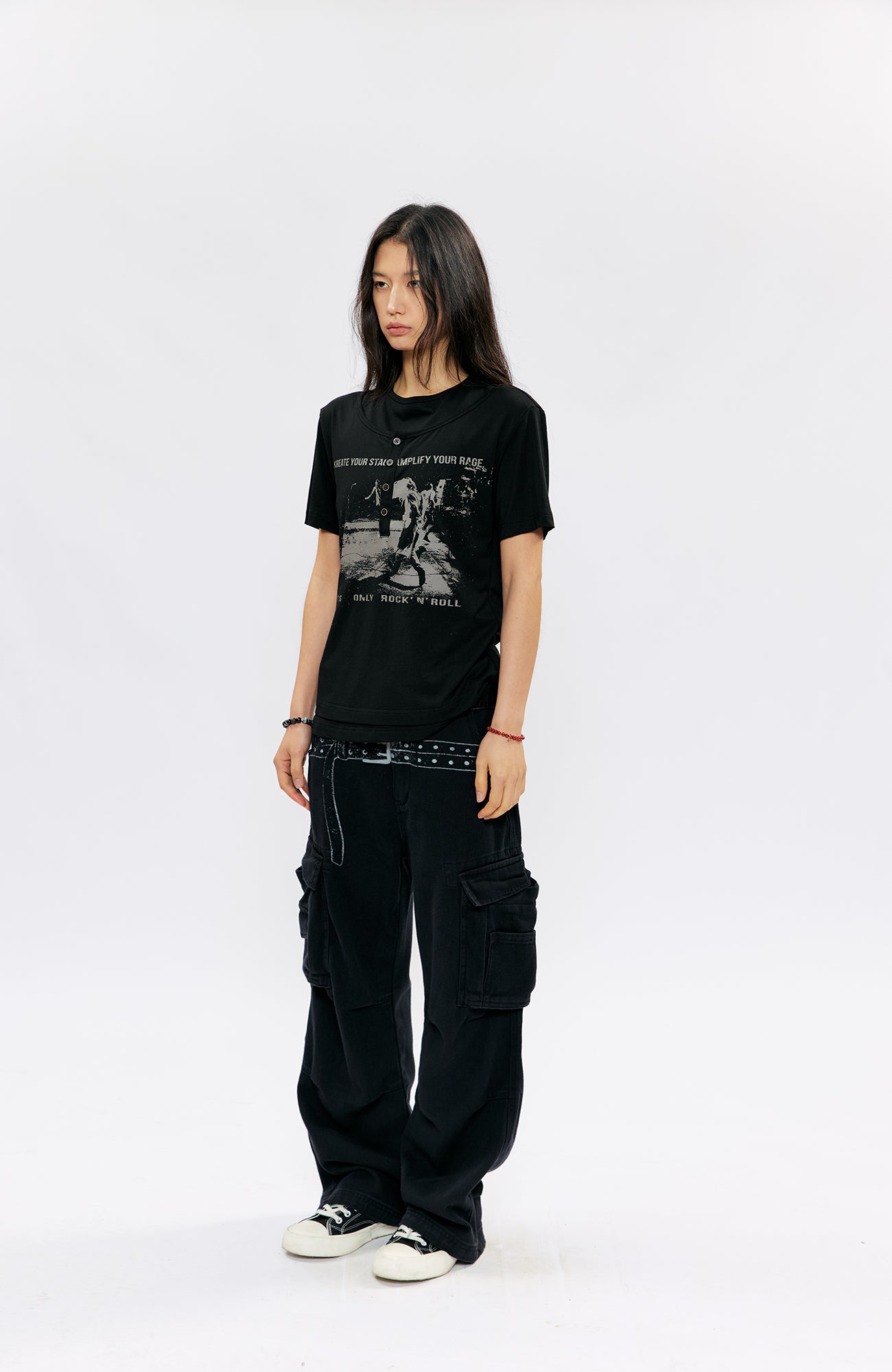 KREATE Faux-Layer Modal Henley Graphic Tee, premium urban and streetwear designers apparel on PROJECTISR.com, KREATE