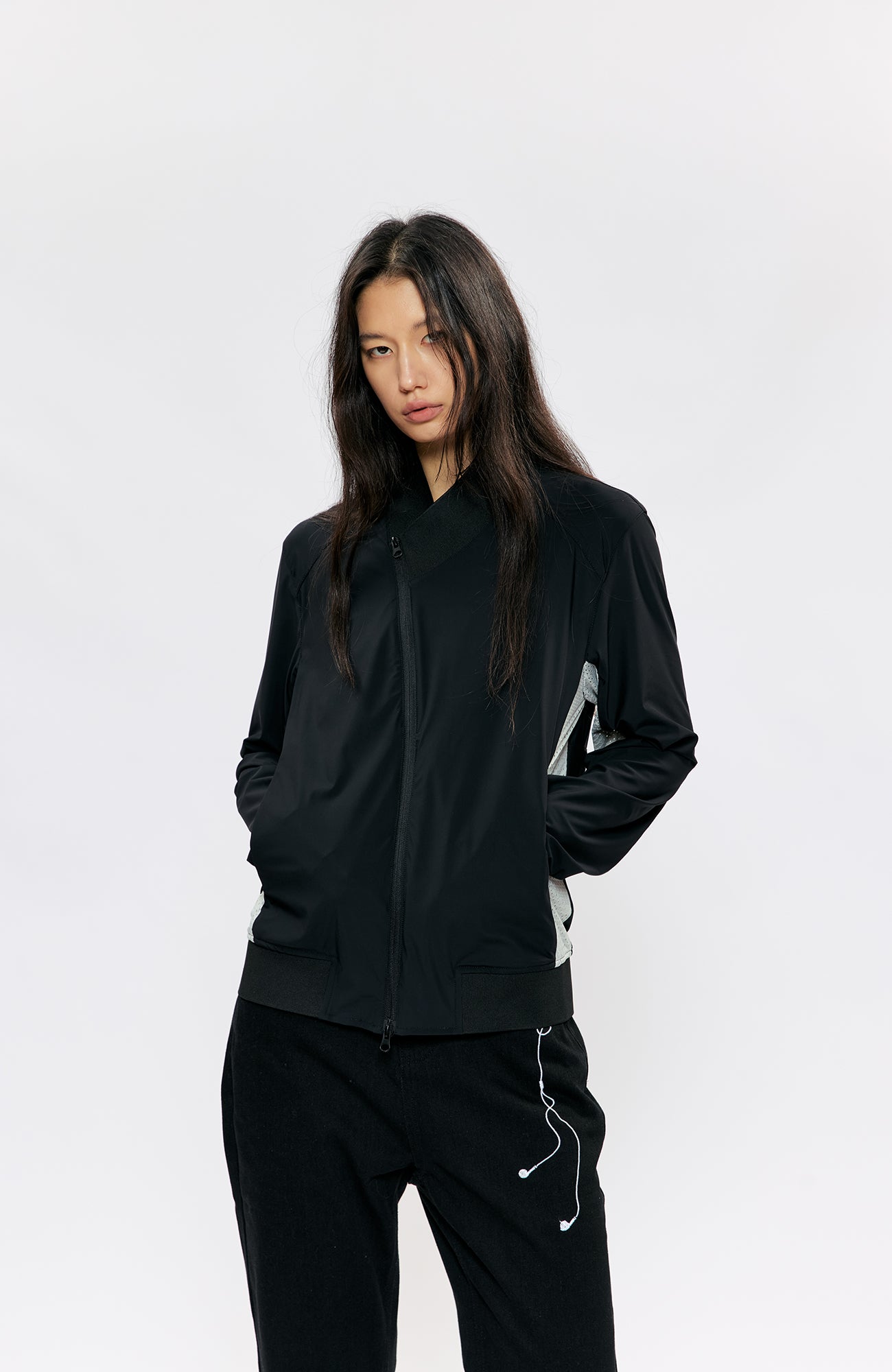 KREATE Asymmetric Zip Slim Sun Shield Jacket, premium urban and streetwear designers apparel on PROJECTISR.com, KREATE