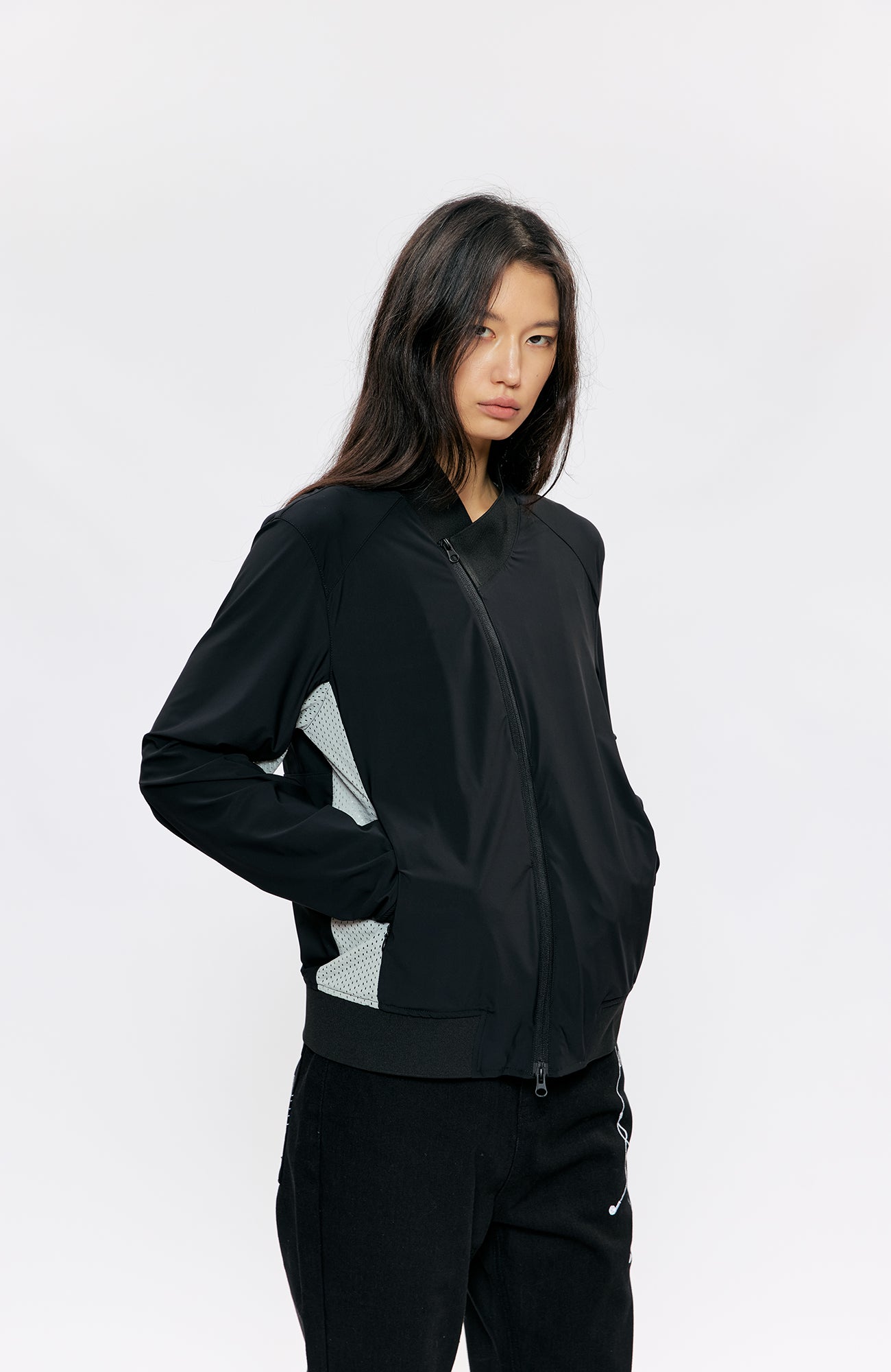 KREATE Asymmetric Zip Slim Sun Shield Jacket, premium urban and streetwear designers apparel on PROJECTISR.com, KREATE