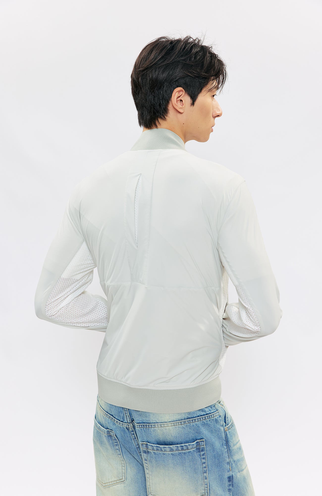 KREATE Asymmetric Zip Slim Sun Shield Jacket, premium urban and streetwear designers apparel on PROJECTISR.com, KREATE