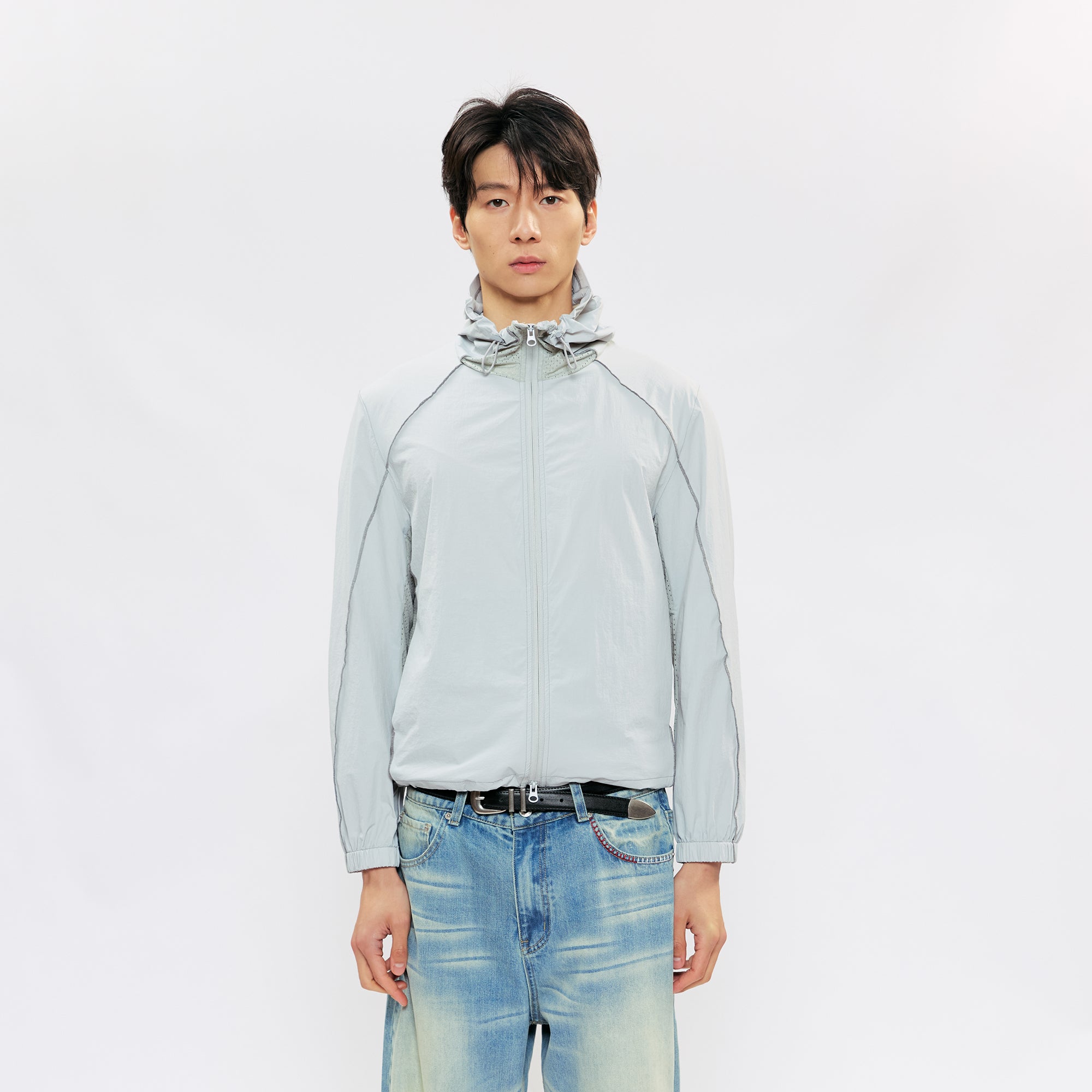 KREATE Contrast-Seam Sun Shield Jacket, premium urban and streetwear designers apparel on PROJECTISR.com, KREATE