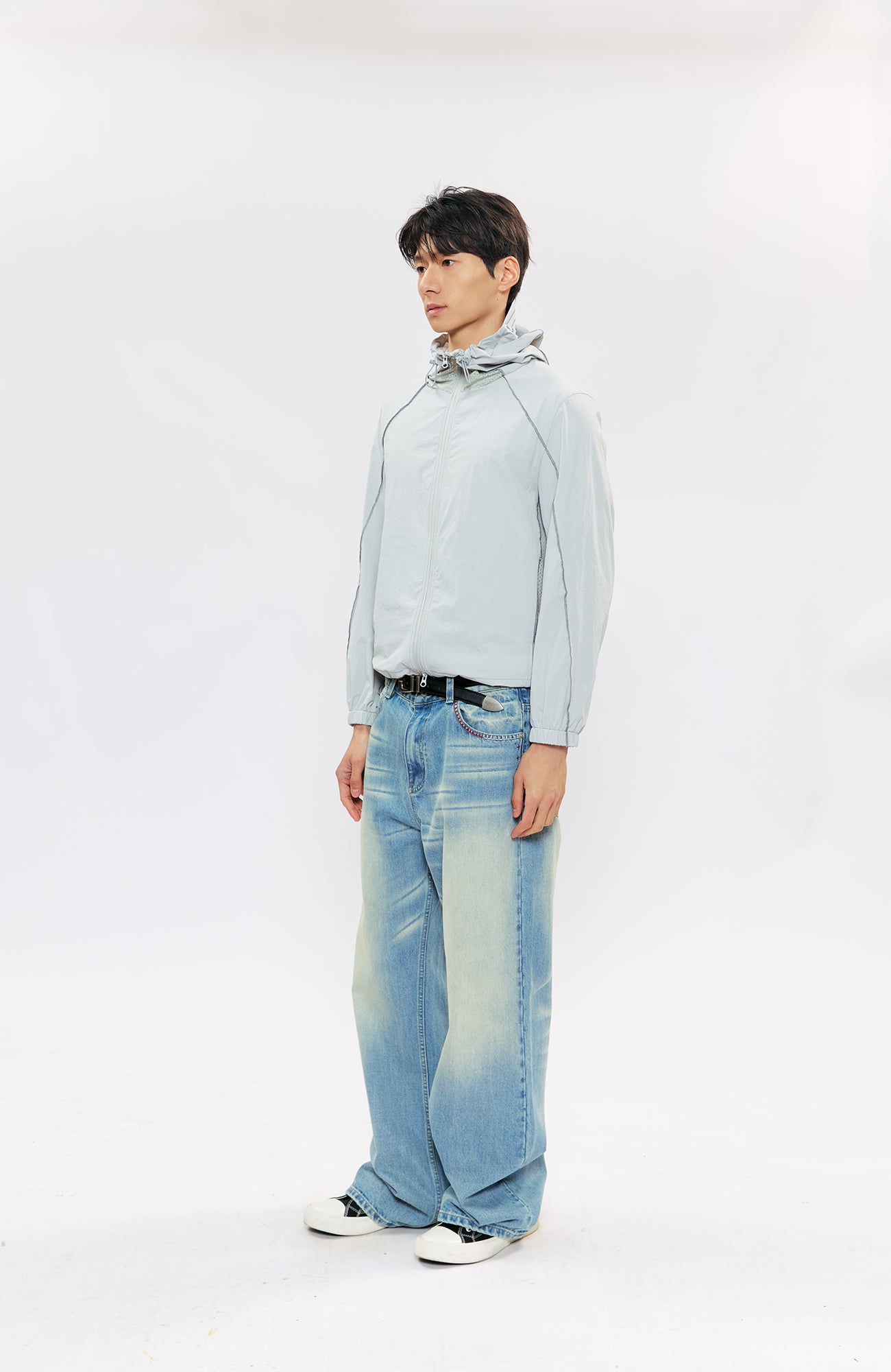 KREATE Contrast-Seam Sun Shield Jacket, premium urban and streetwear designers apparel on PROJECTISR.com, KREATE