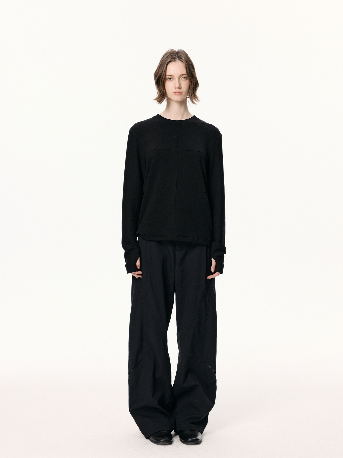 KREATE Splash-Proof Deconstructed Multi-Pocket Pleated Wide-Leg Pants