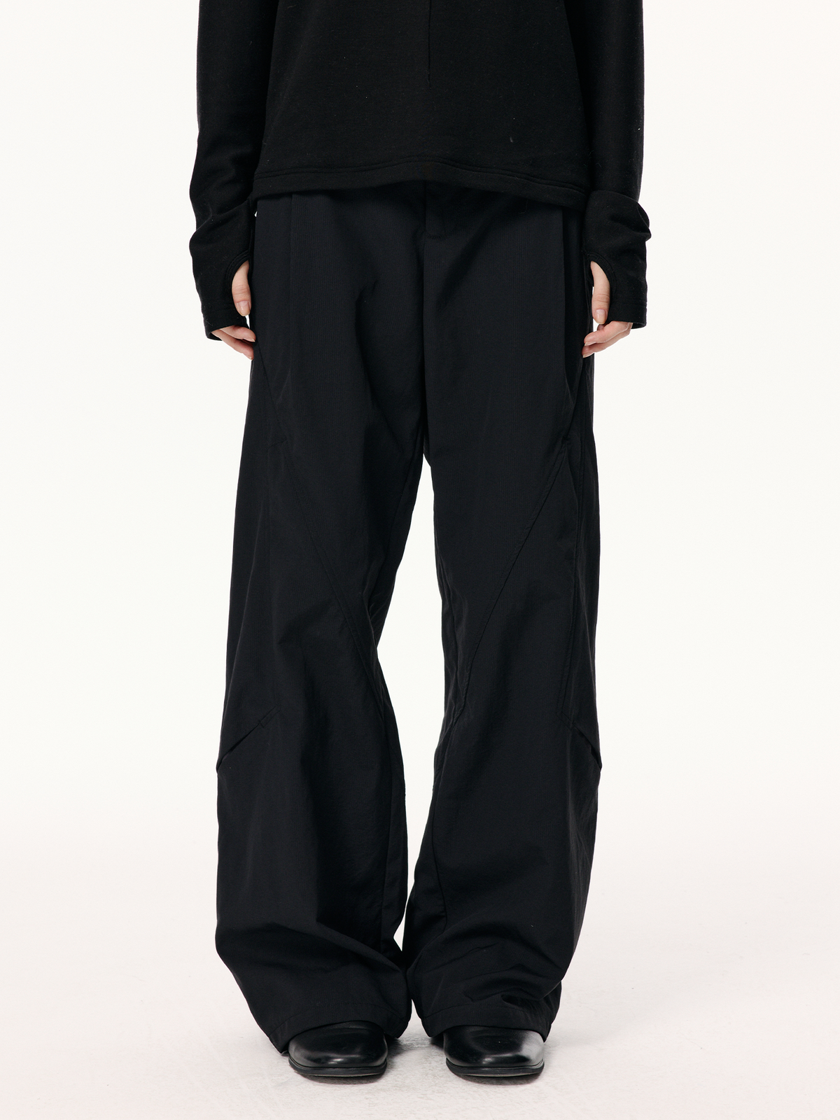 KREATE Splash-Proof Deconstructed Multi-Pocket Pleated Wide-Leg Pants