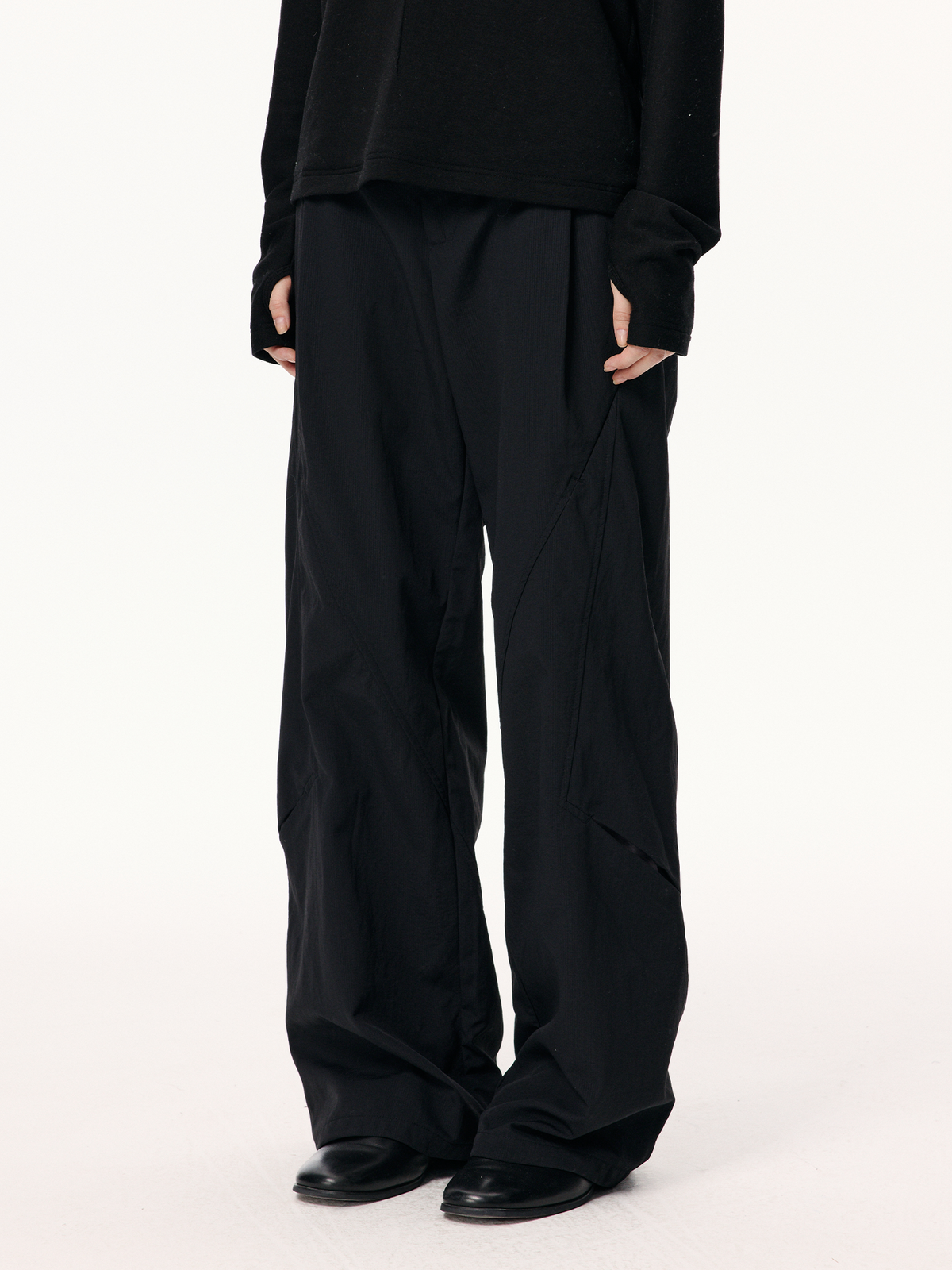 KREATE Splash-Proof Deconstructed Multi-Pocket Pleated Wide-Leg Pants