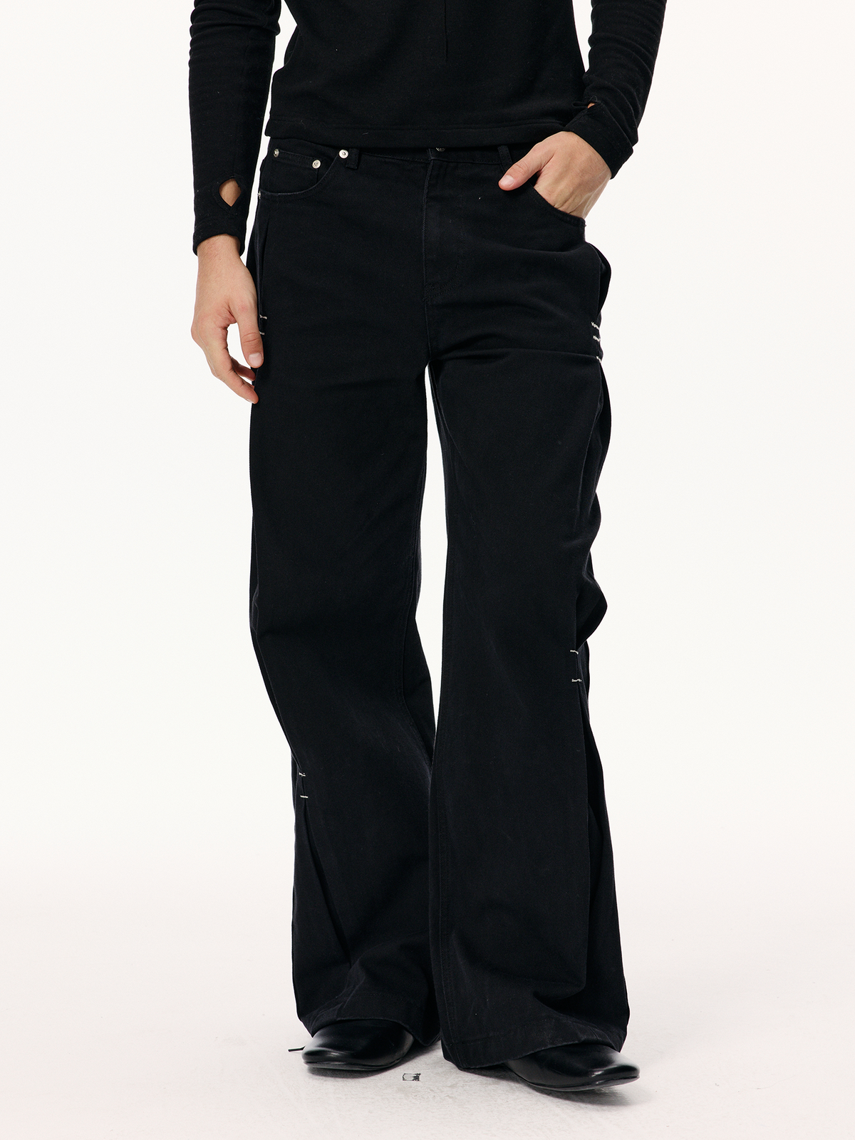 KREATE Pleated Washed Jeans