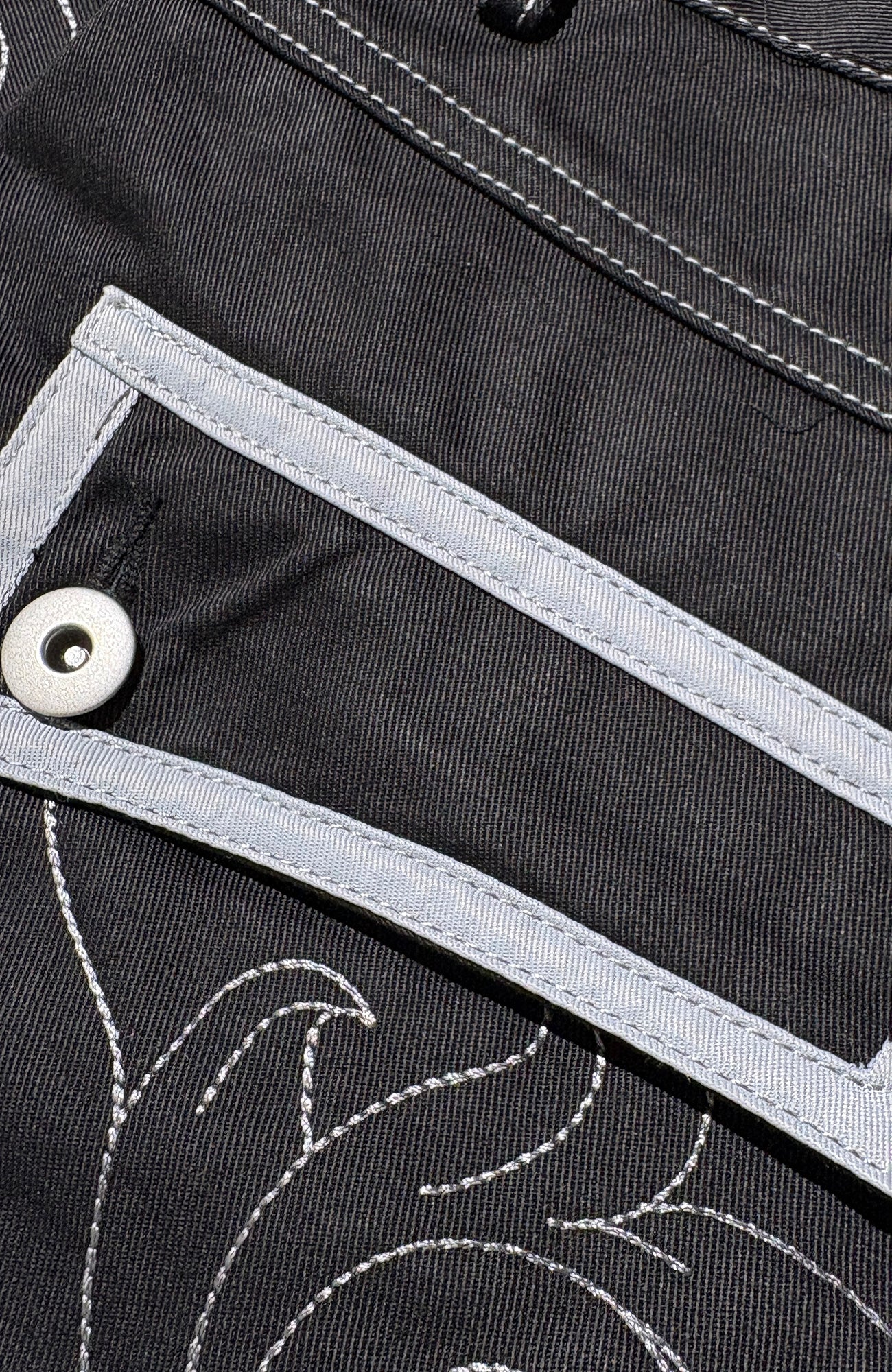 PCCVISION Skull Contrast-Stitch Embroidered Pants