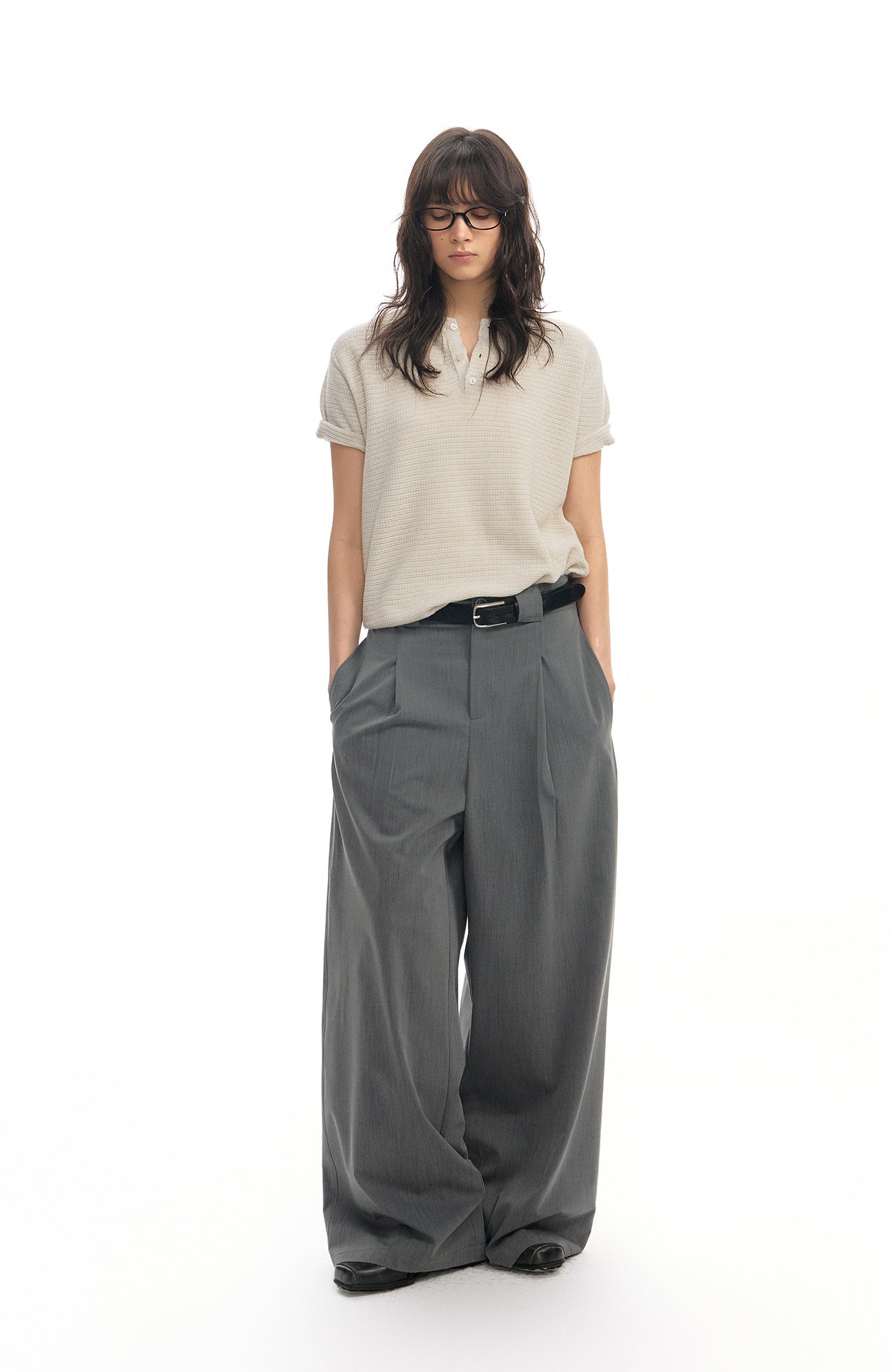 TGNS Pleated Wide-Leg Trousers