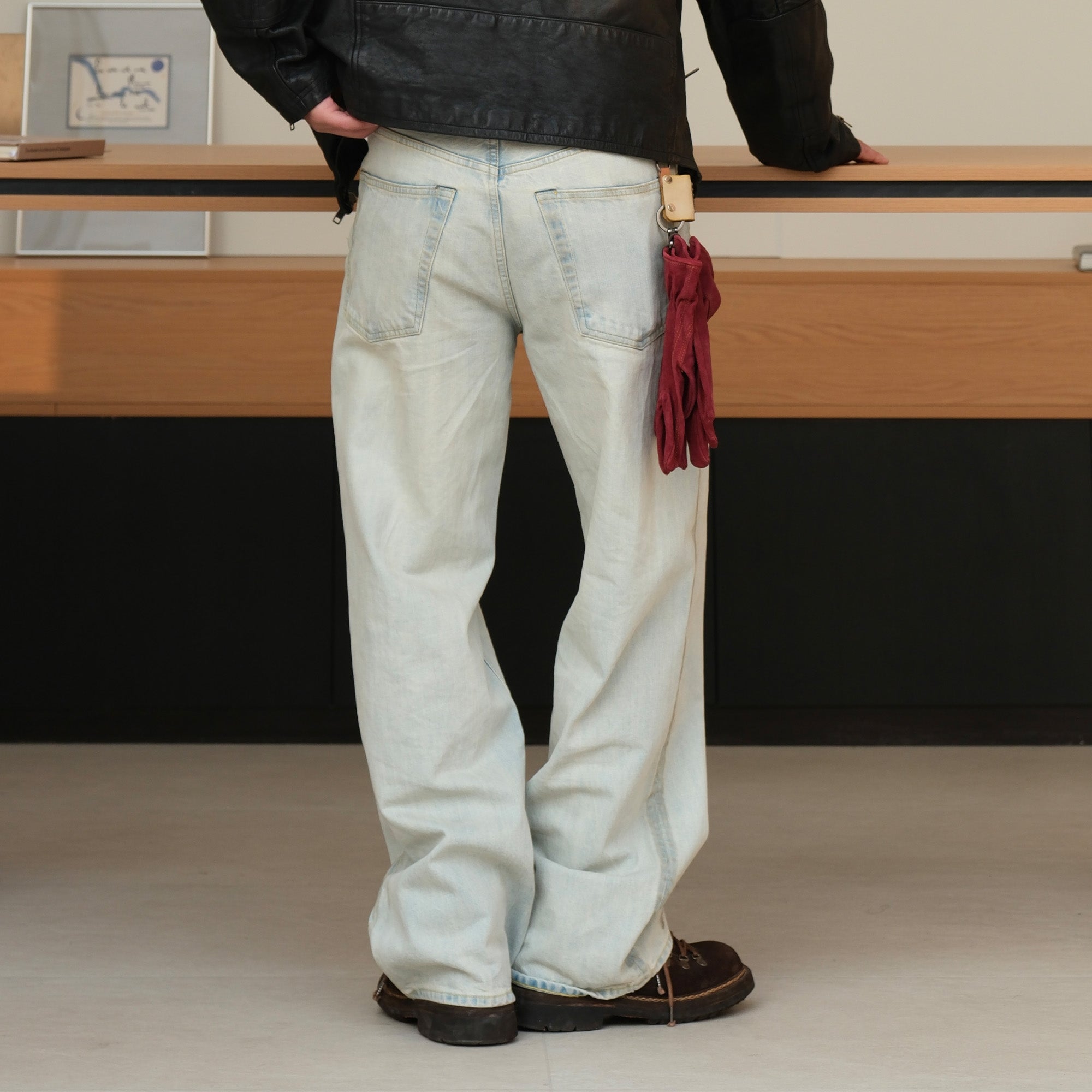 NEIGBORL Retro Washed Distressed Straight-Leg Jeans, premium urban and streetwear designers apparel on PROJECTISR.com, NEIGBORL