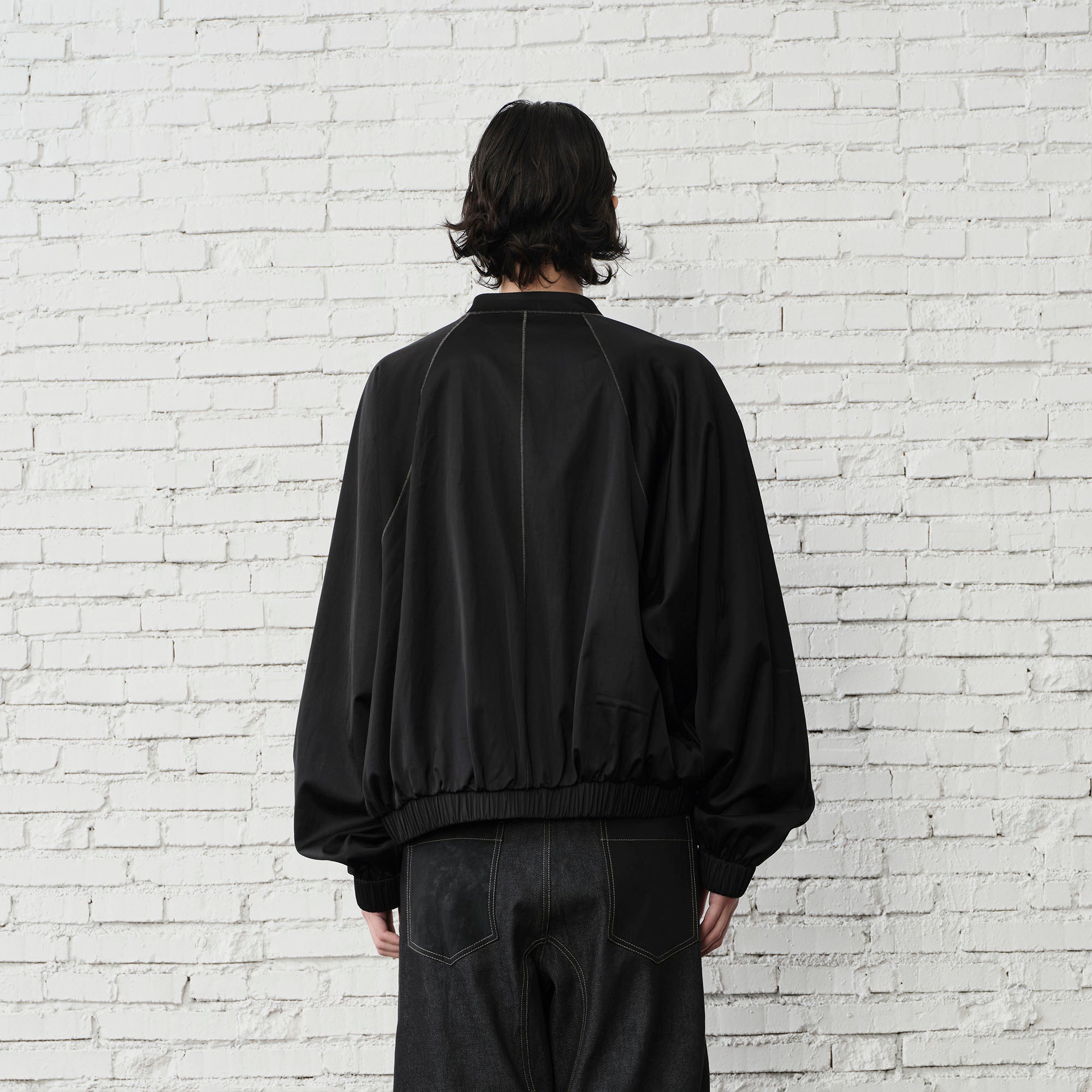 ORGANIC Raglan-Sleeve Satin Zip Jacket, premium urban and streetwear designers apparel on PROJECTISR.com, ORGANIC EMOTION